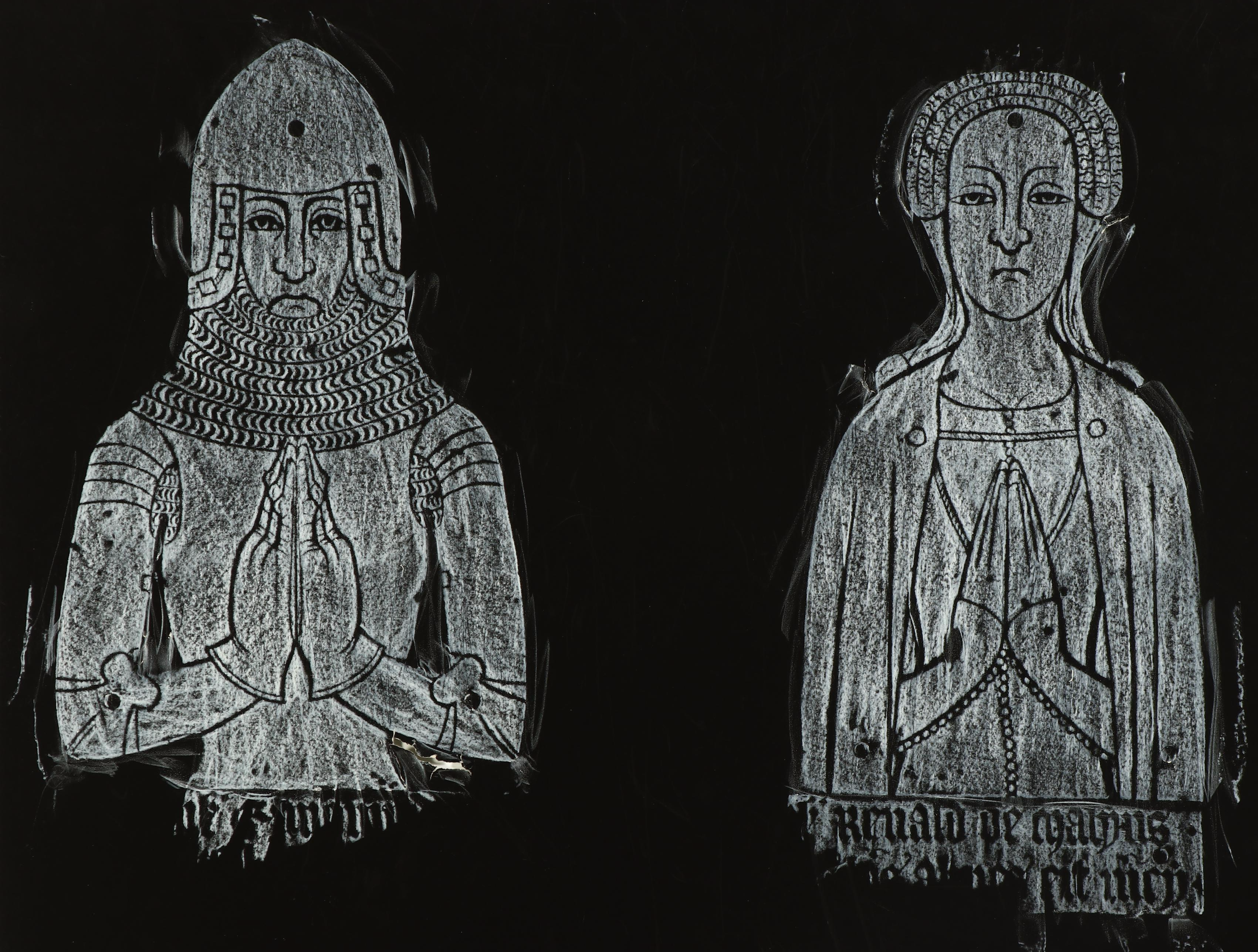 Brass Rubbing of a Knight and Lady, Late 20th Century