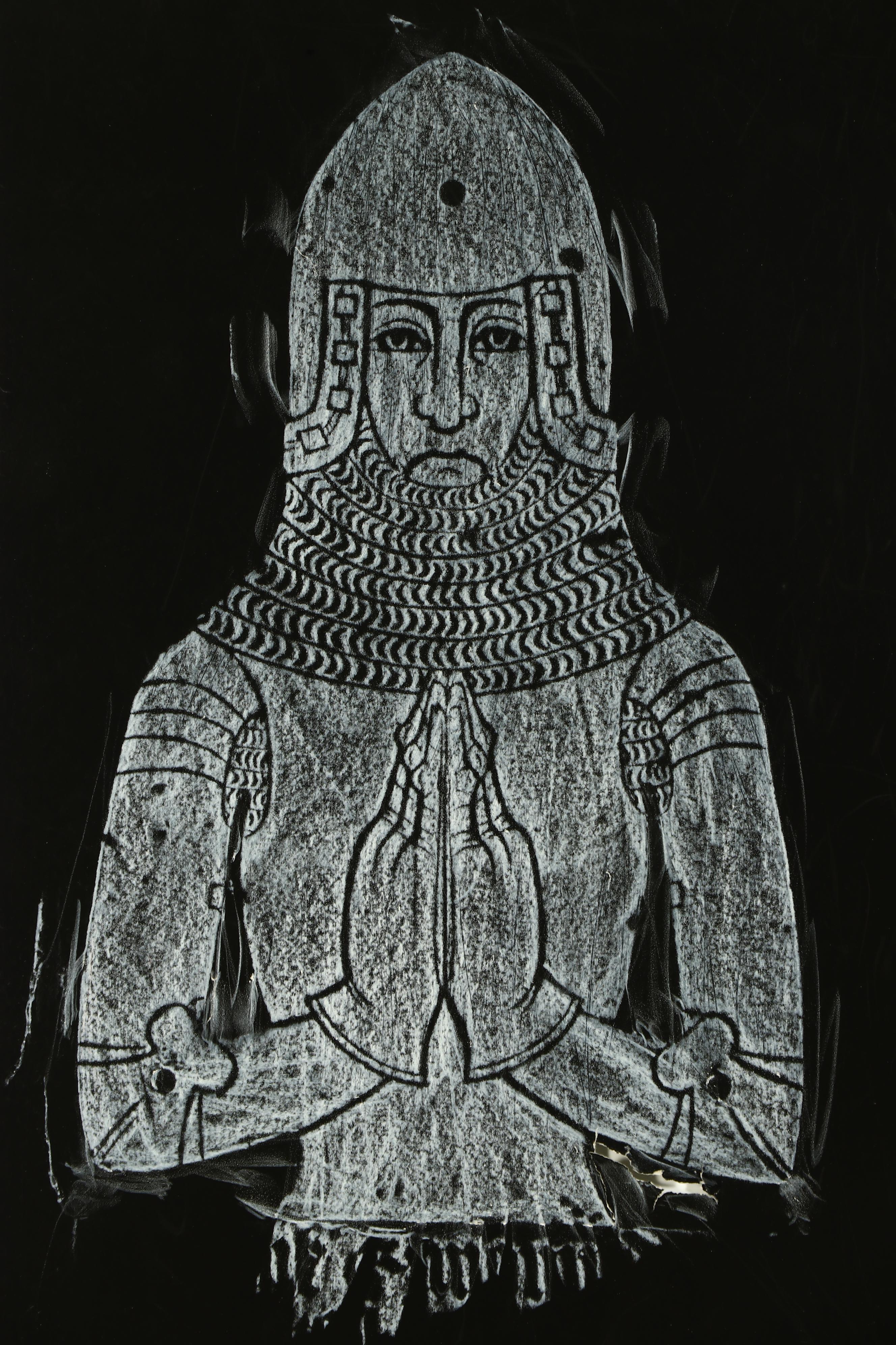 Brass Rubbing of a Knight and Lady, Late 20th Century