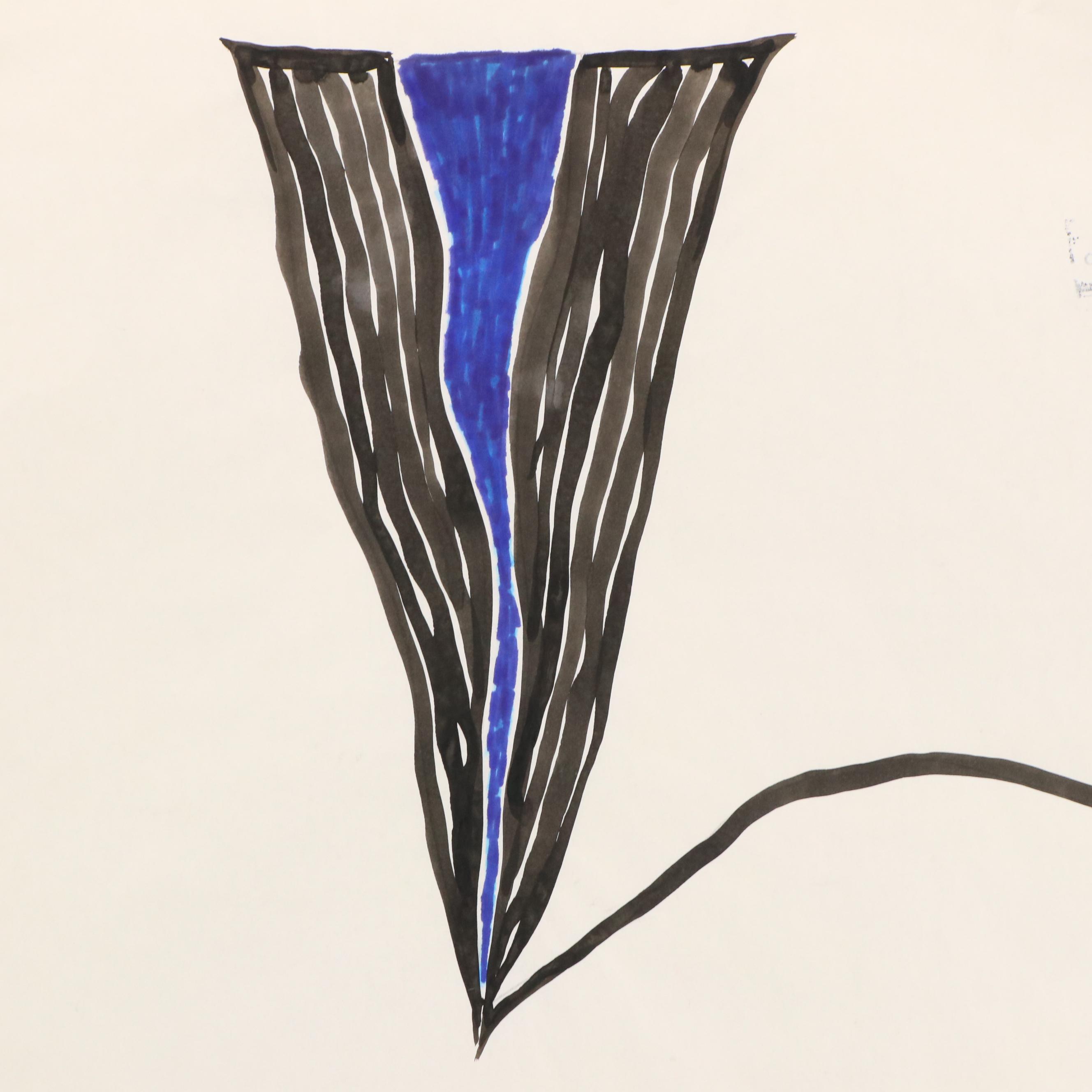 Achillo “Achi” Sullo Modern Biomorphic Drawing, Mid-Late 20th Century