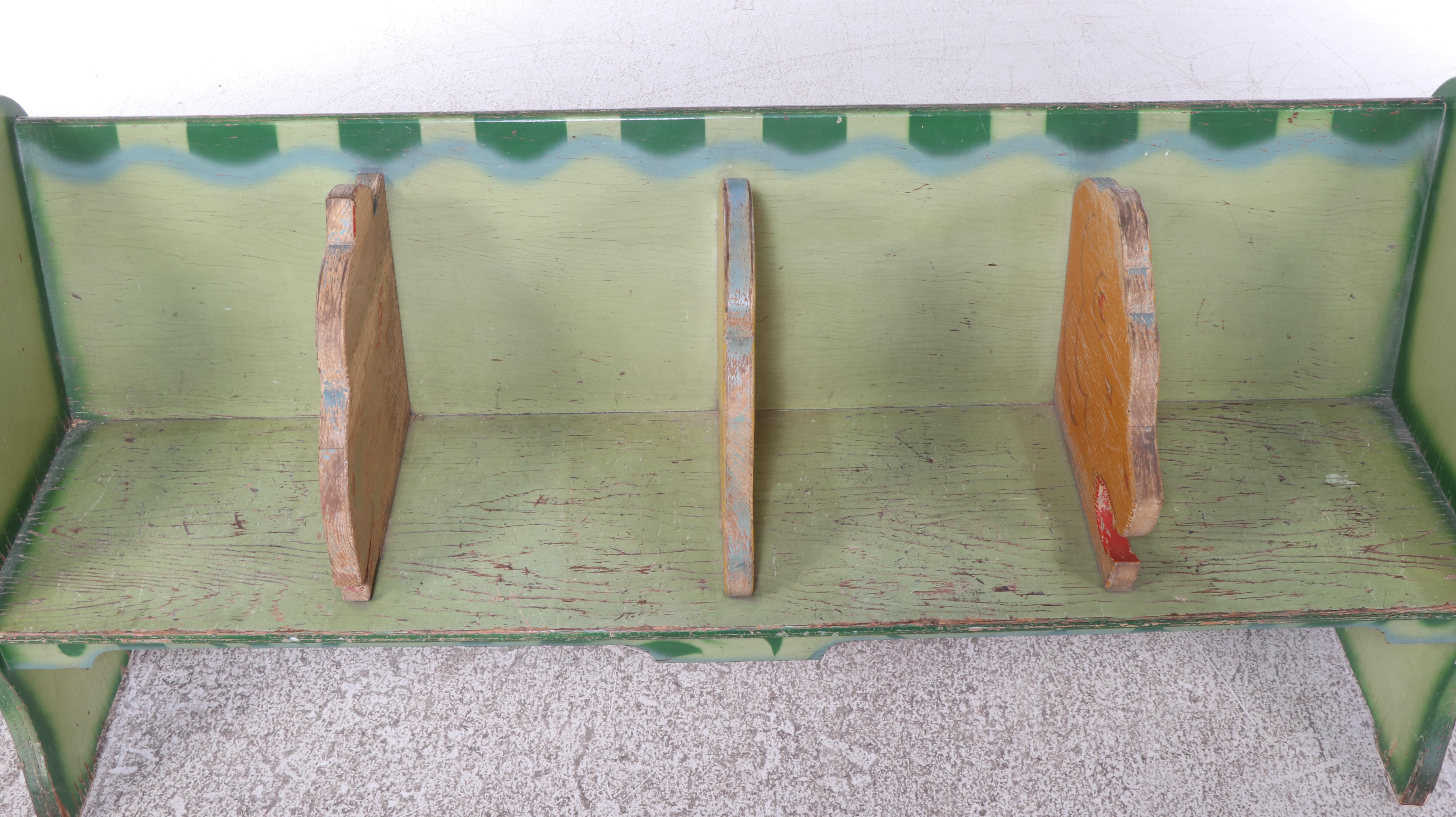 "Weatherbird Shoes" Paint-Decorated Child's Shoe Fitting Bench