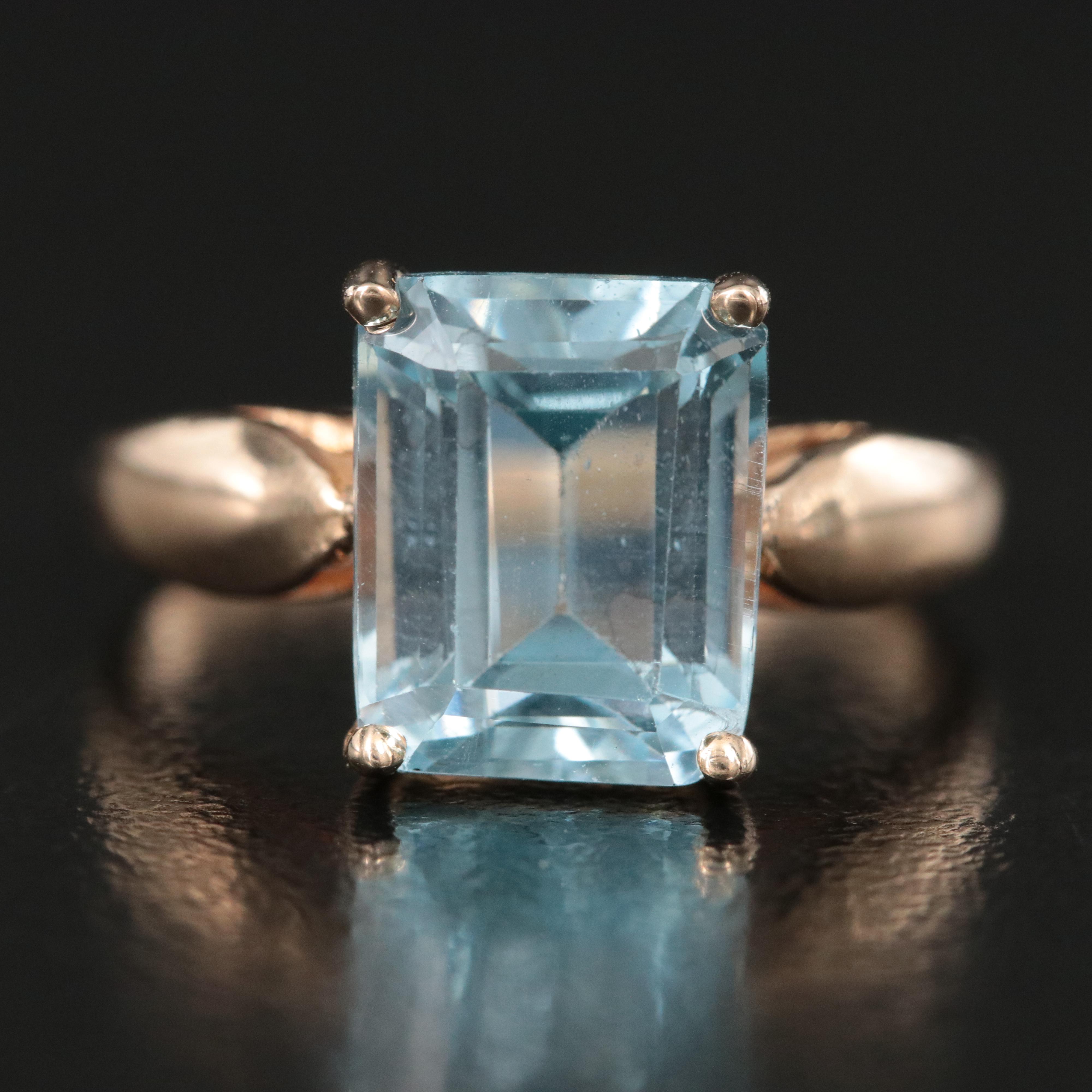 14K Sky Blue Topaz Ring
