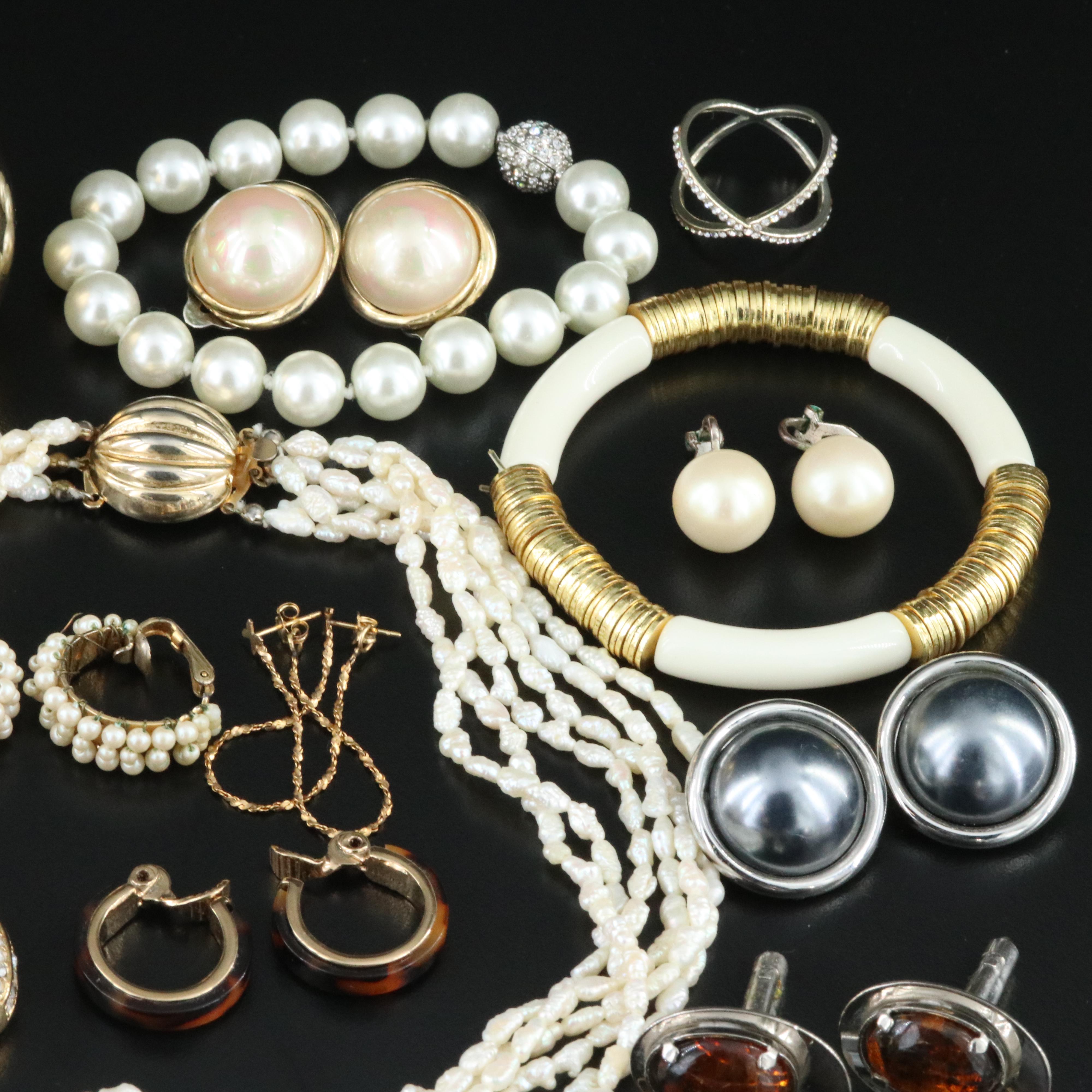 Dragonfly and Trifari Clip Earrings Featured with Assorted Jewelry