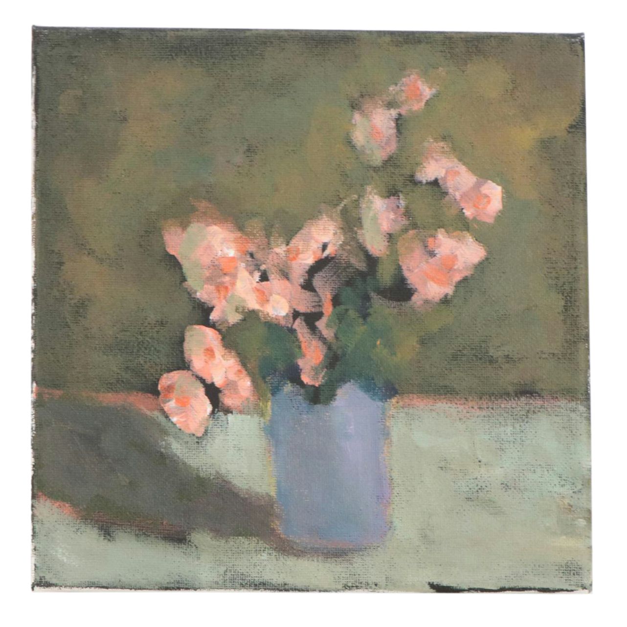 Elle Raines Floral Still Life Acrylic Painting, 21st Century