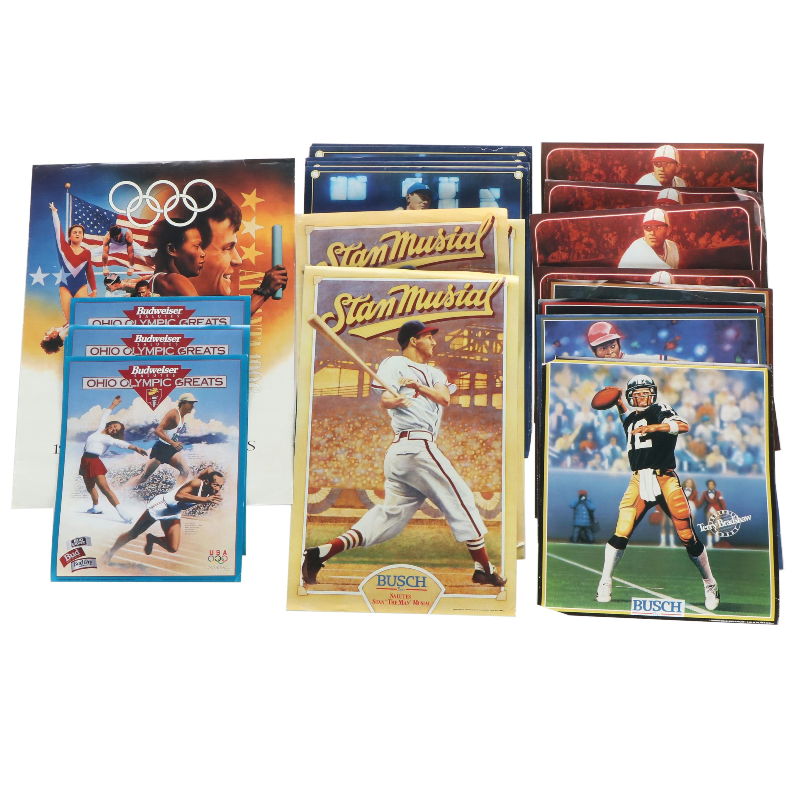 Sports Posters Featuring Lou Gehrig, Terry Bradshaw, Oscar Robertson, and More