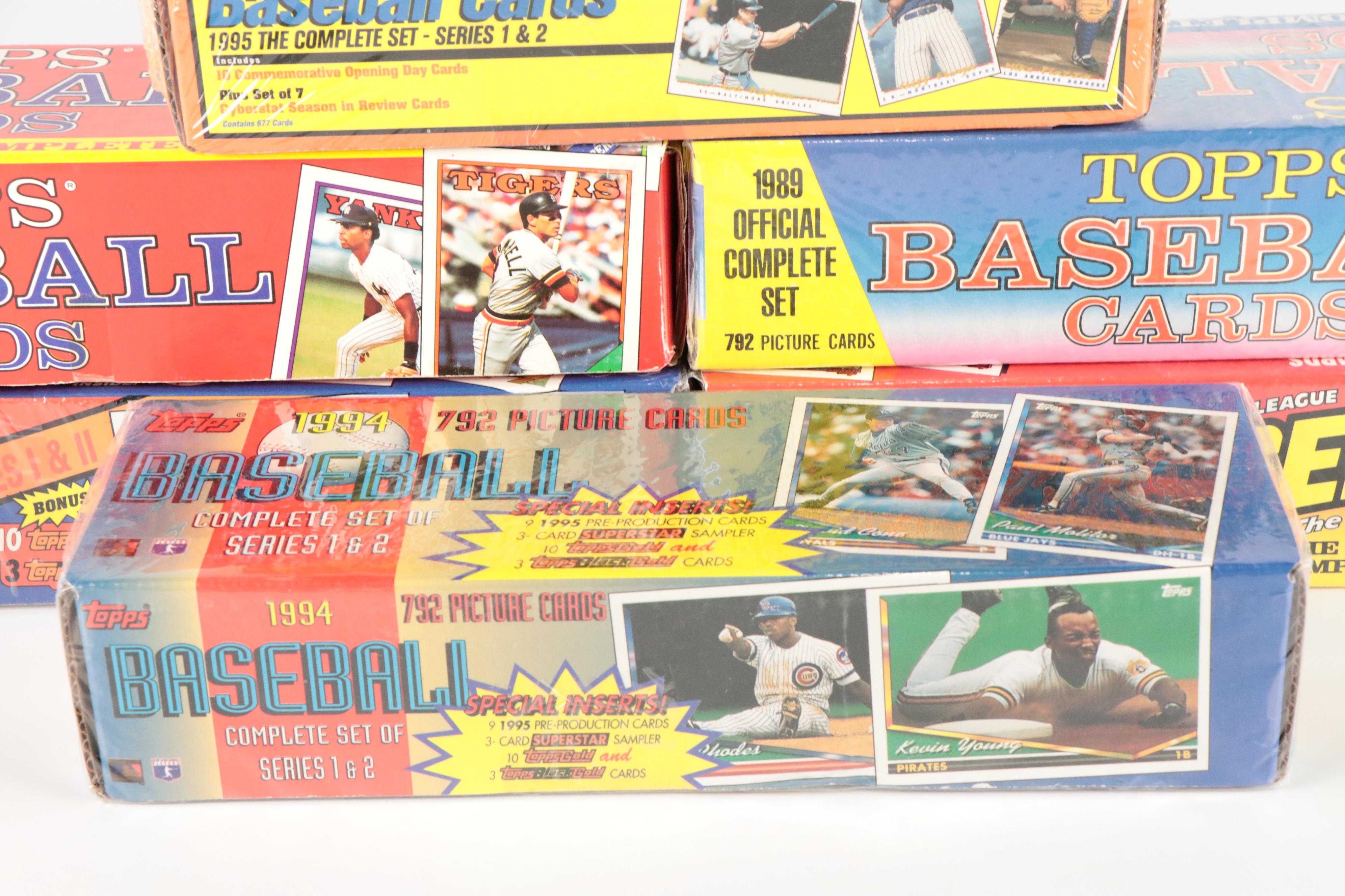 Topps Sealed Baseball Card Sets Featuring Nolan Ryan and More, 1980s-1990s