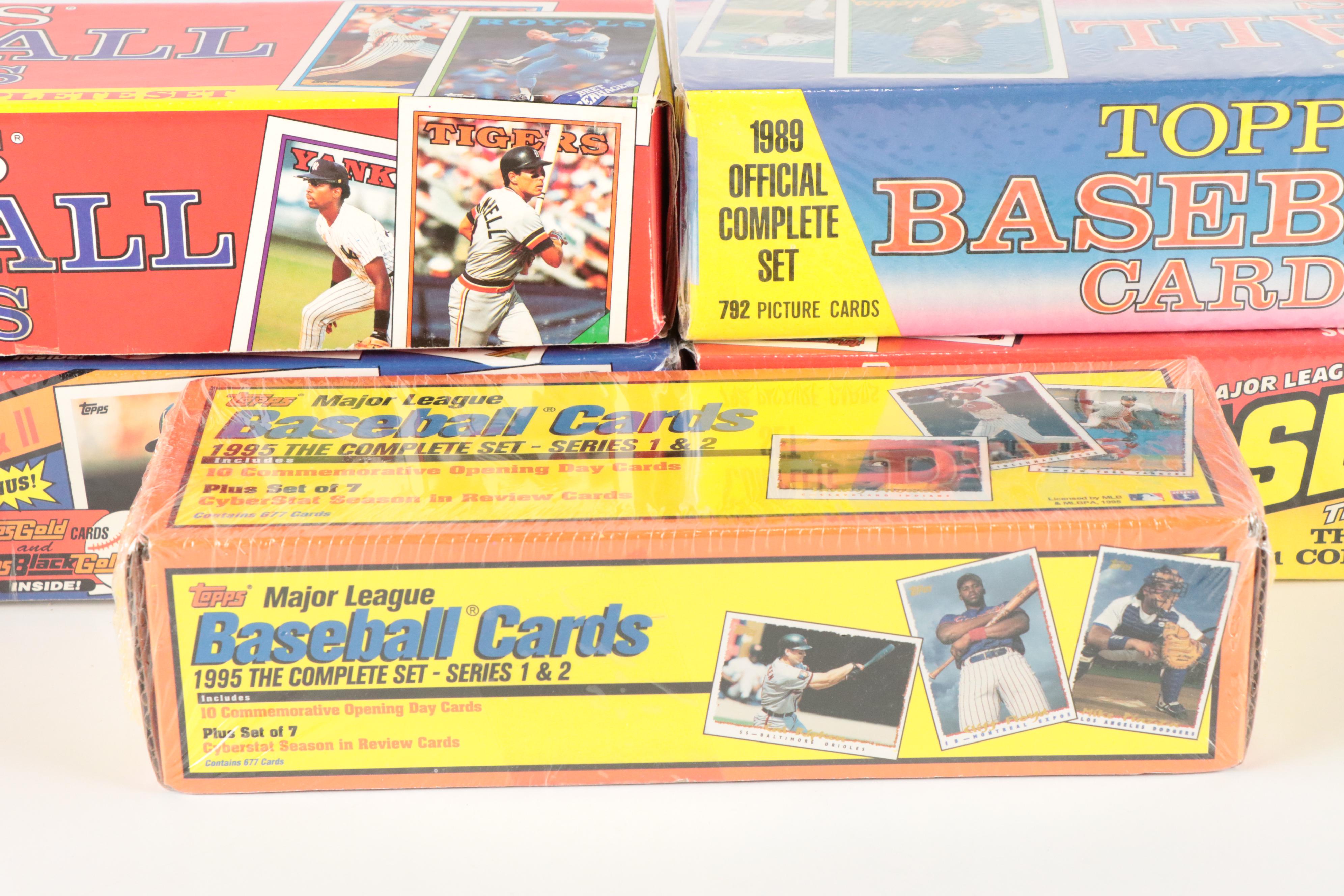 Topps Sealed Baseball Card Sets Featuring Nolan Ryan and More, 1980s-1990s