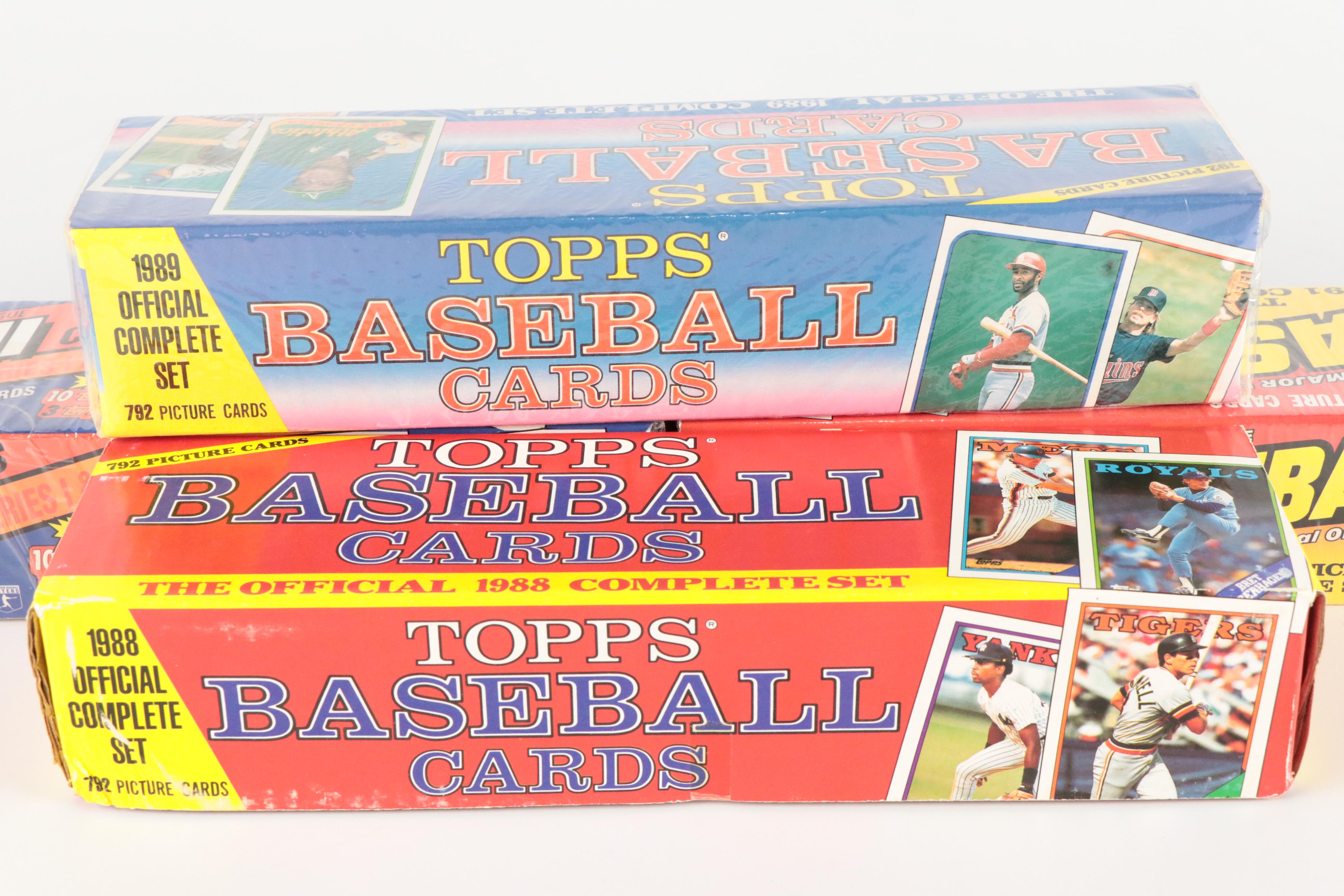 Topps Sealed Baseball Card Sets Featuring Nolan Ryan and More, 1980s-1990s