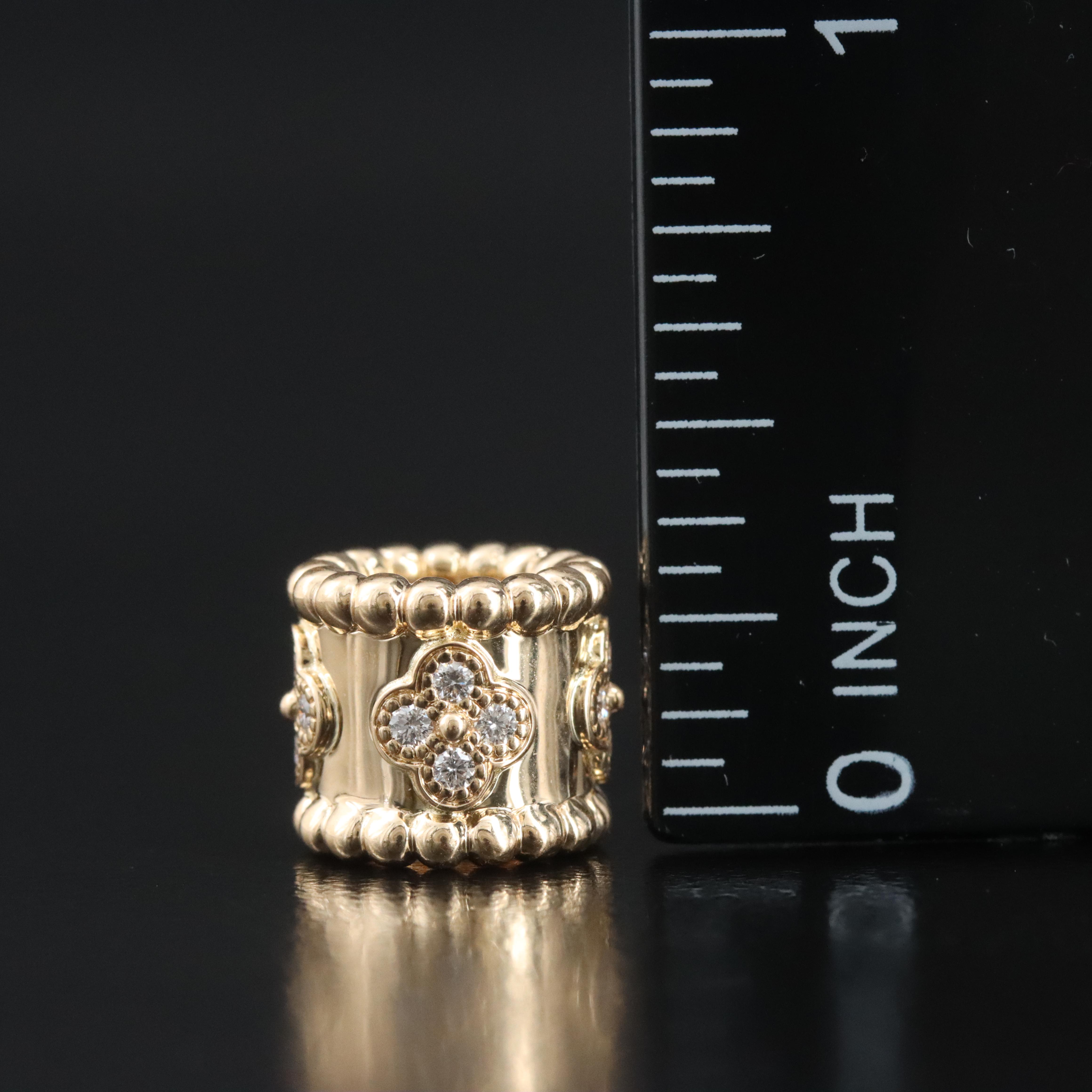 Van Cleef & Arpels 18K and Diamond Perlée Clover Pendant