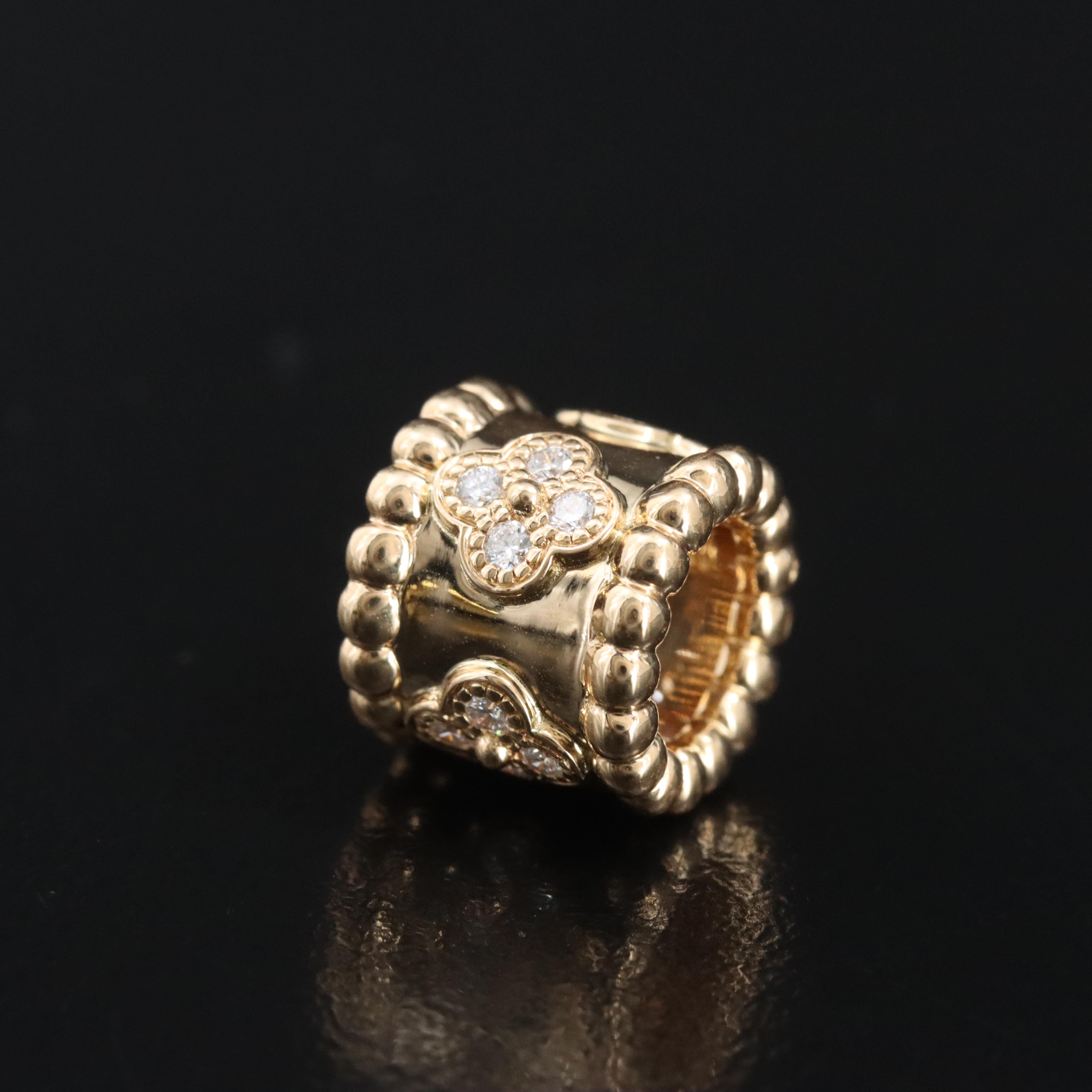 Van Cleef & Arpels 18K and Diamond Perlée Clover Pendant