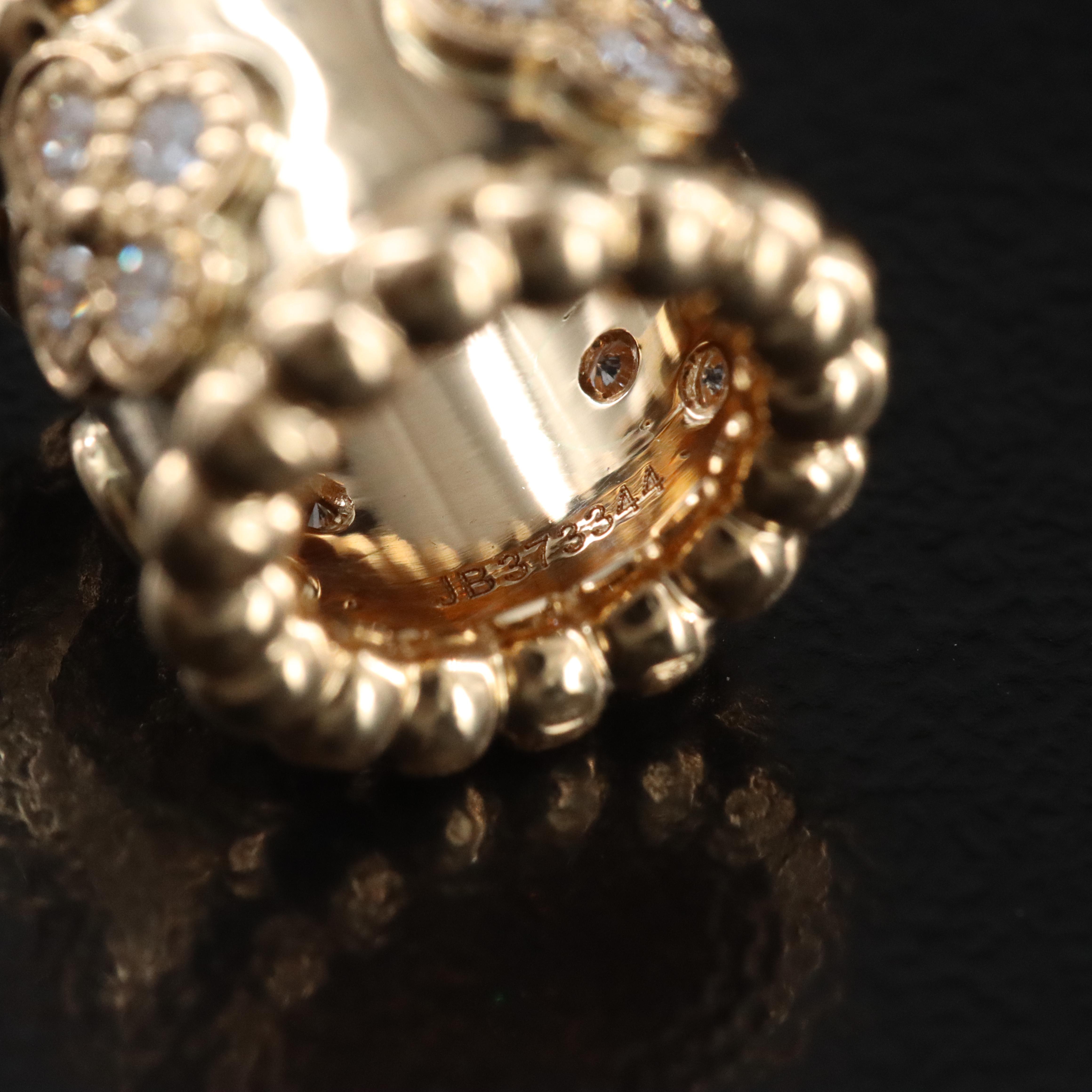 Van Cleef & Arpels 18K and Diamond Perlée Clover Pendant