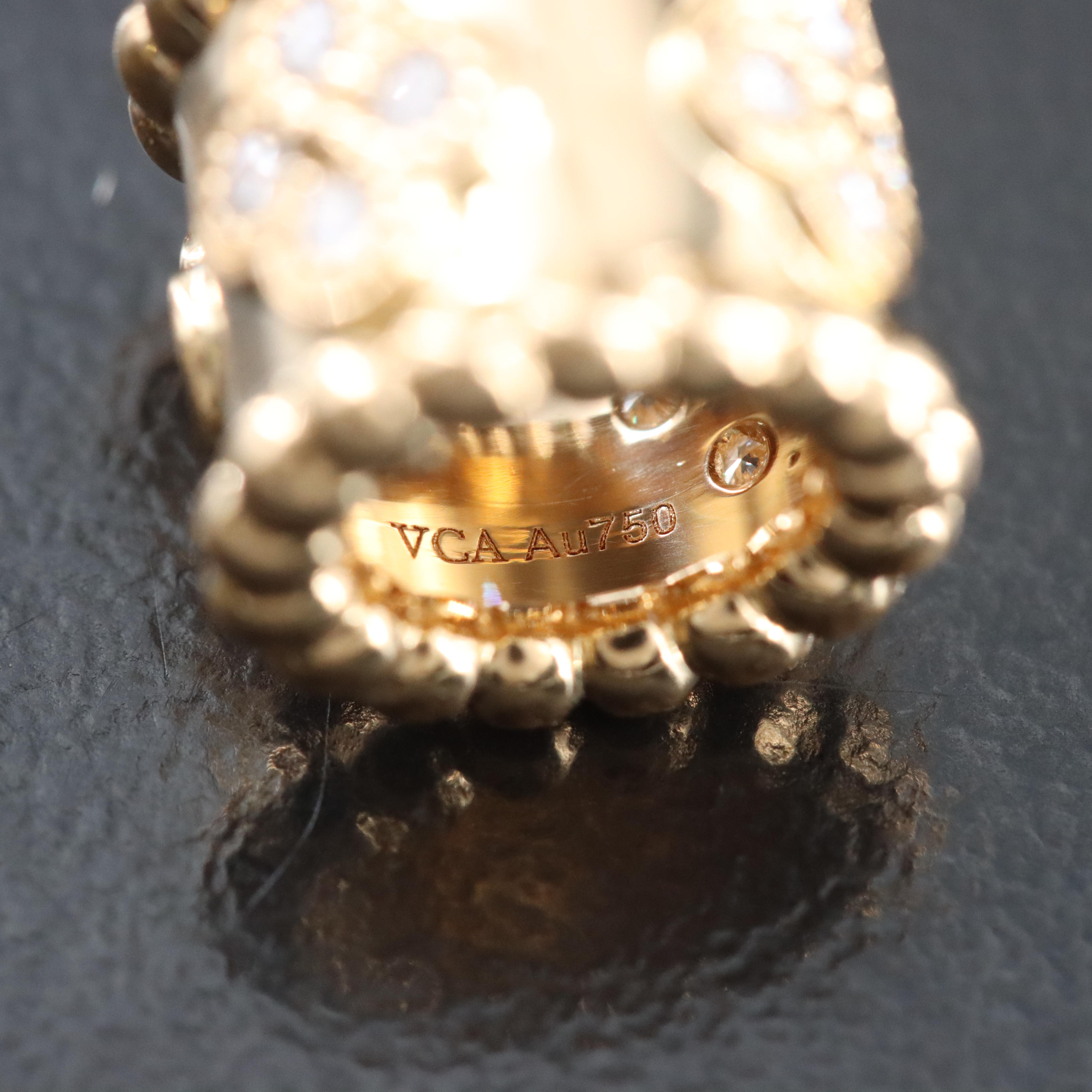 Van Cleef & Arpels 18K and Diamond Perlée Clover Pendant