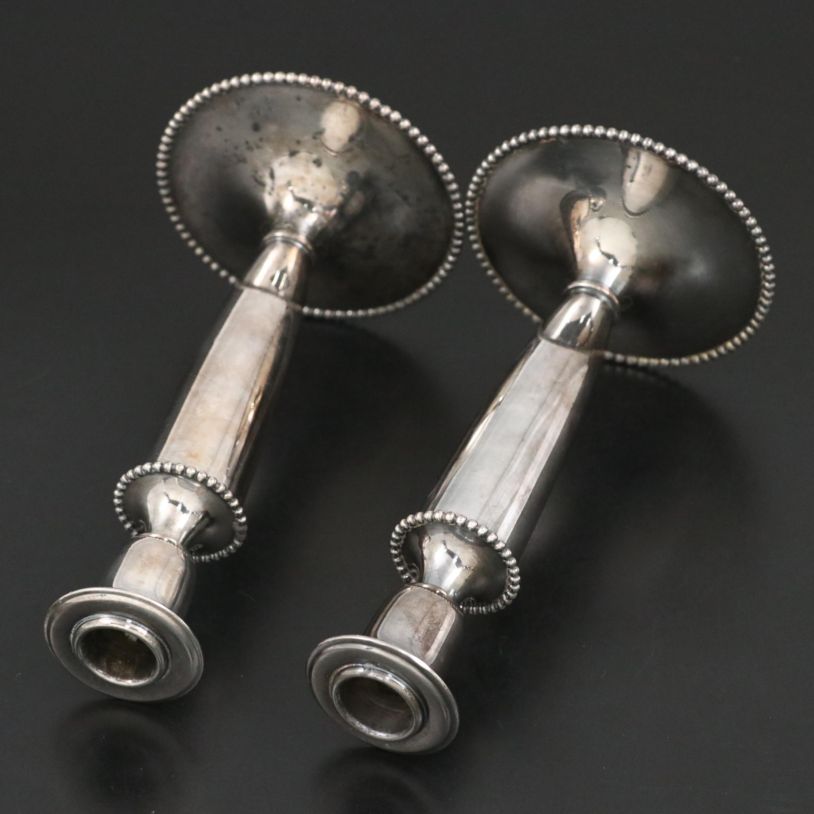 Benedict "American Beauty" Silver Plate Candlesticks and Other Table Accessories