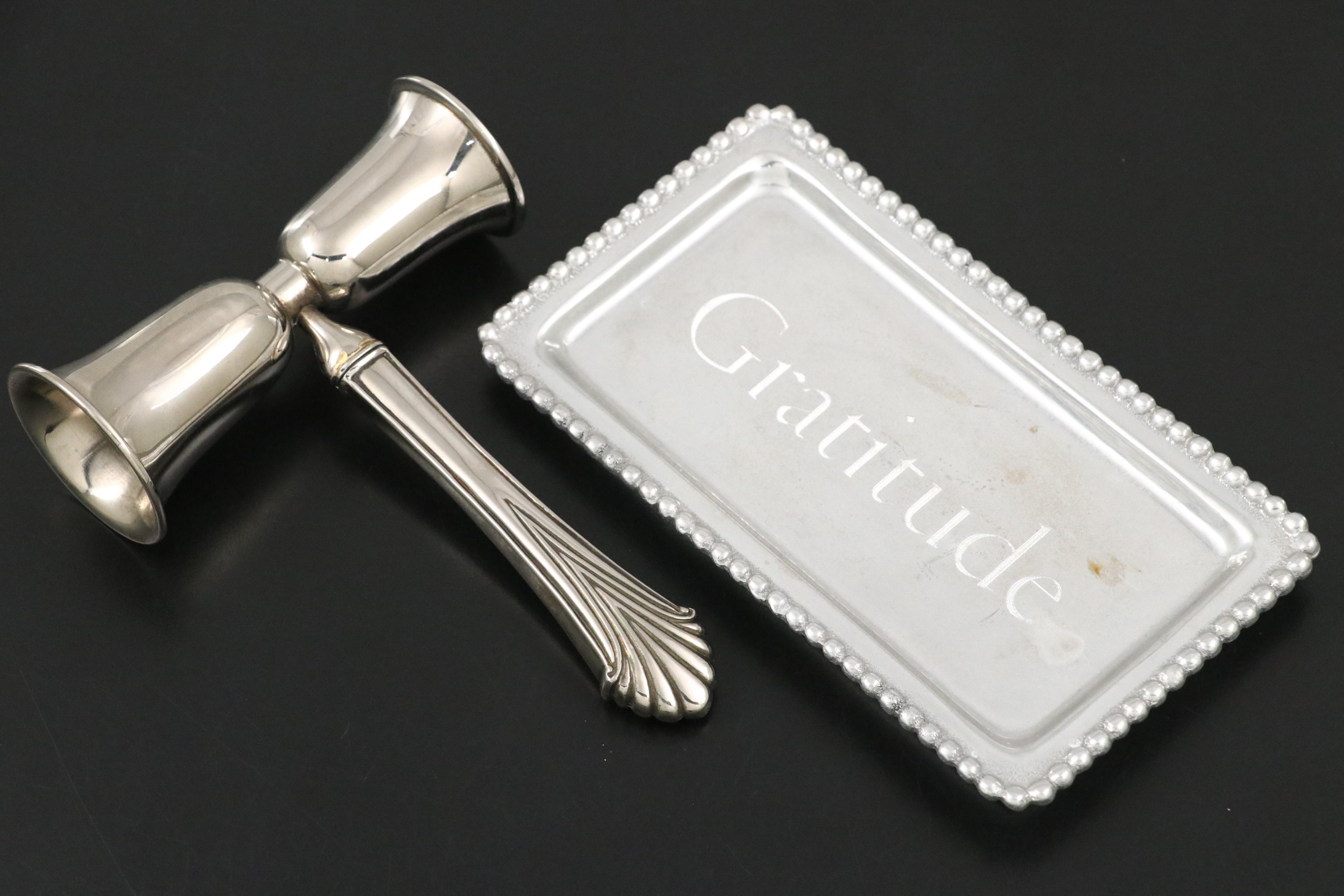 Benedict "American Beauty" Silver Plate Candlesticks and Other Table Accessories