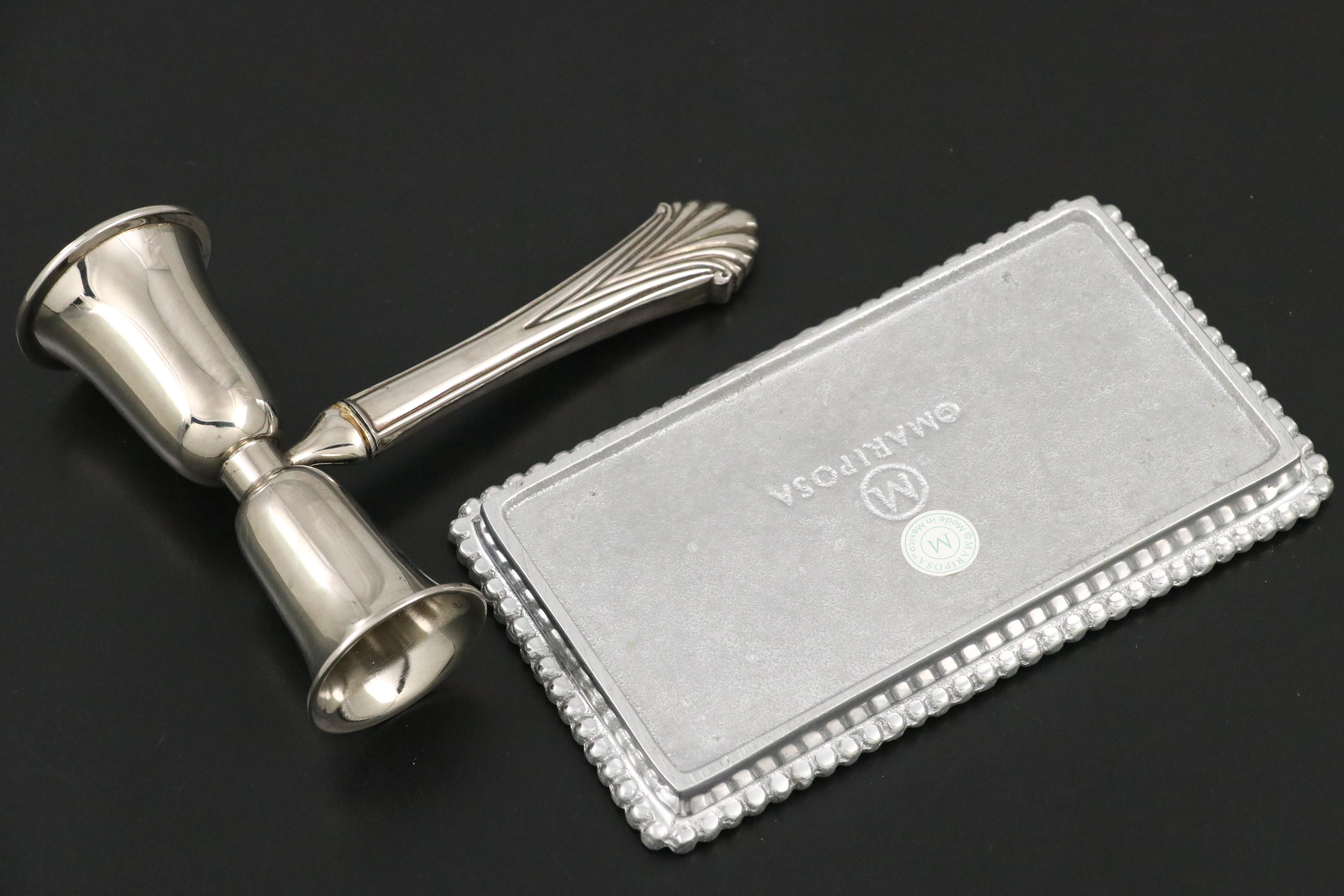 Benedict "American Beauty" Silver Plate Candlesticks and Other Table Accessories