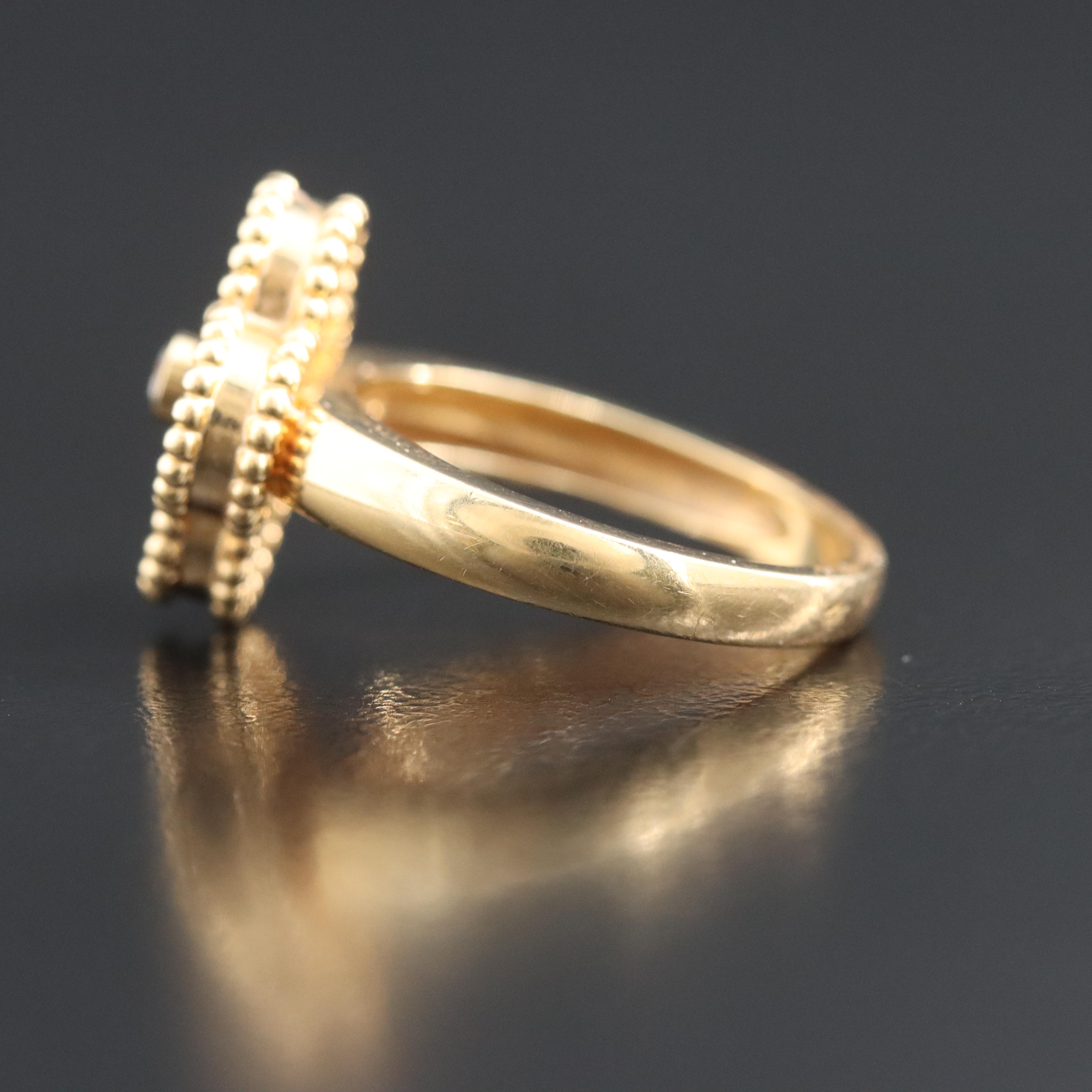 Van Cleef & Arpels Vintage Alhambra 18K Black Onyx and Diamond Ring