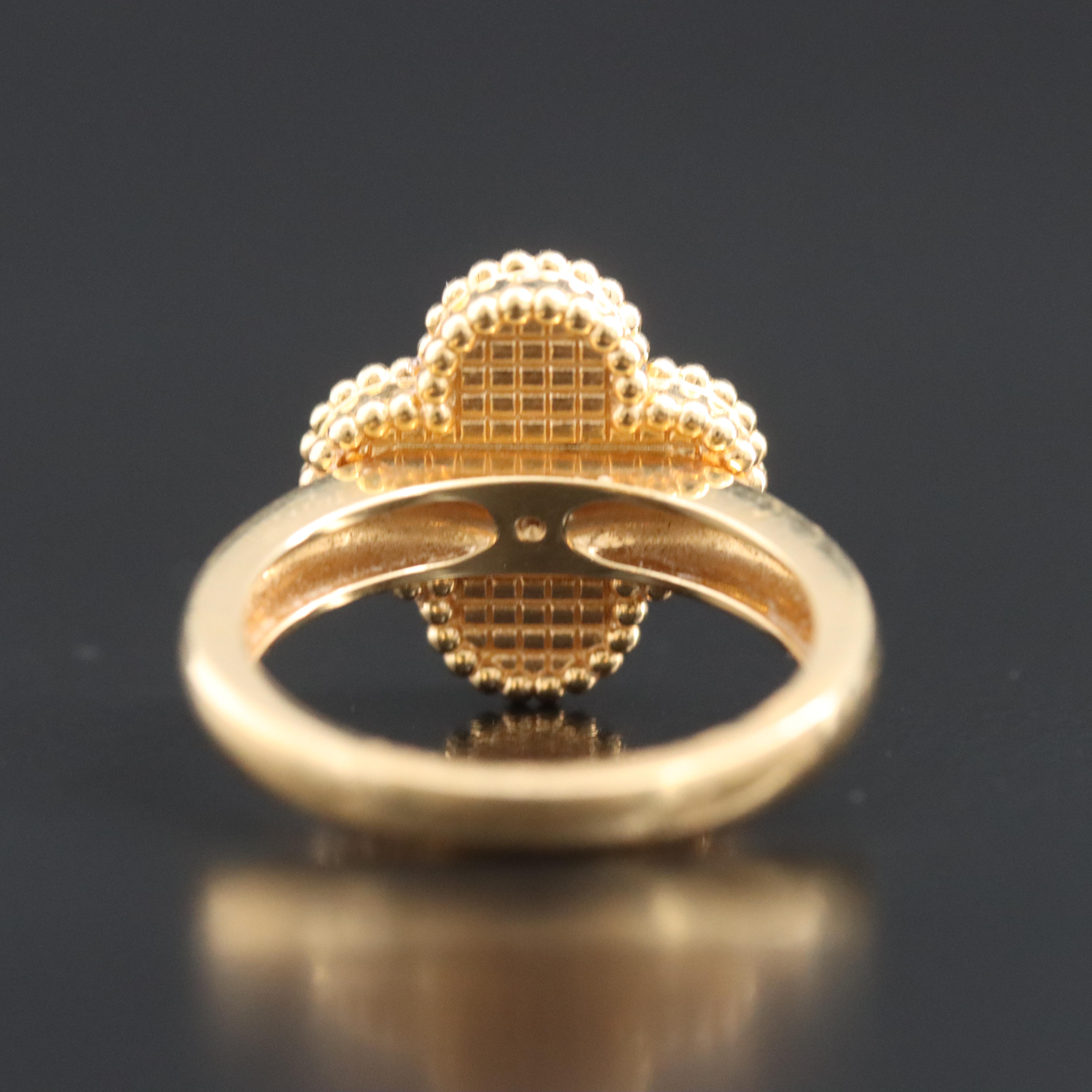 Van Cleef & Arpels Vintage Alhambra 18K Black Onyx and Diamond Ring