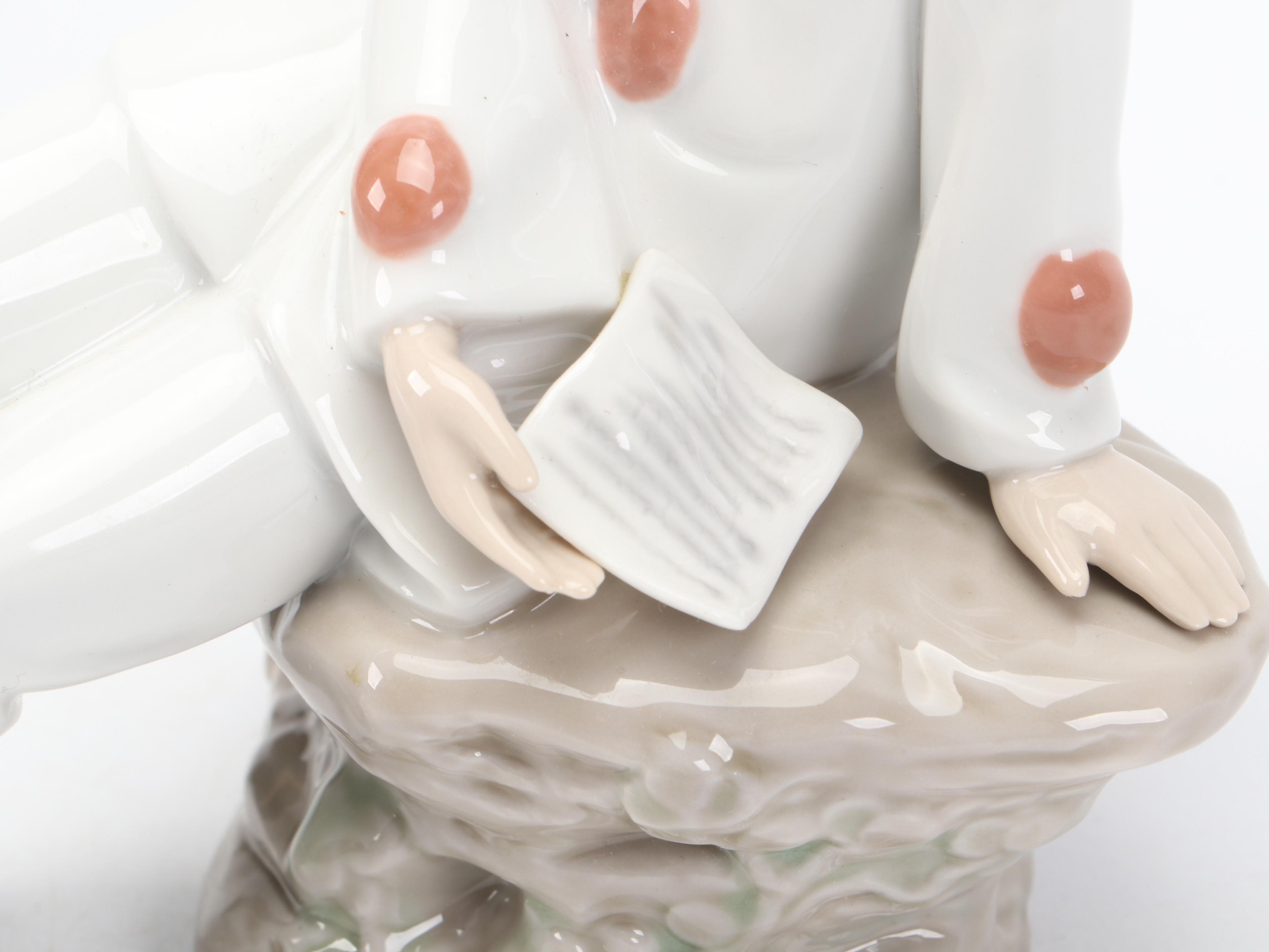 Lladró Porcelain "Tired Friend" and "Love Letter" with Other Porcelain Figurine