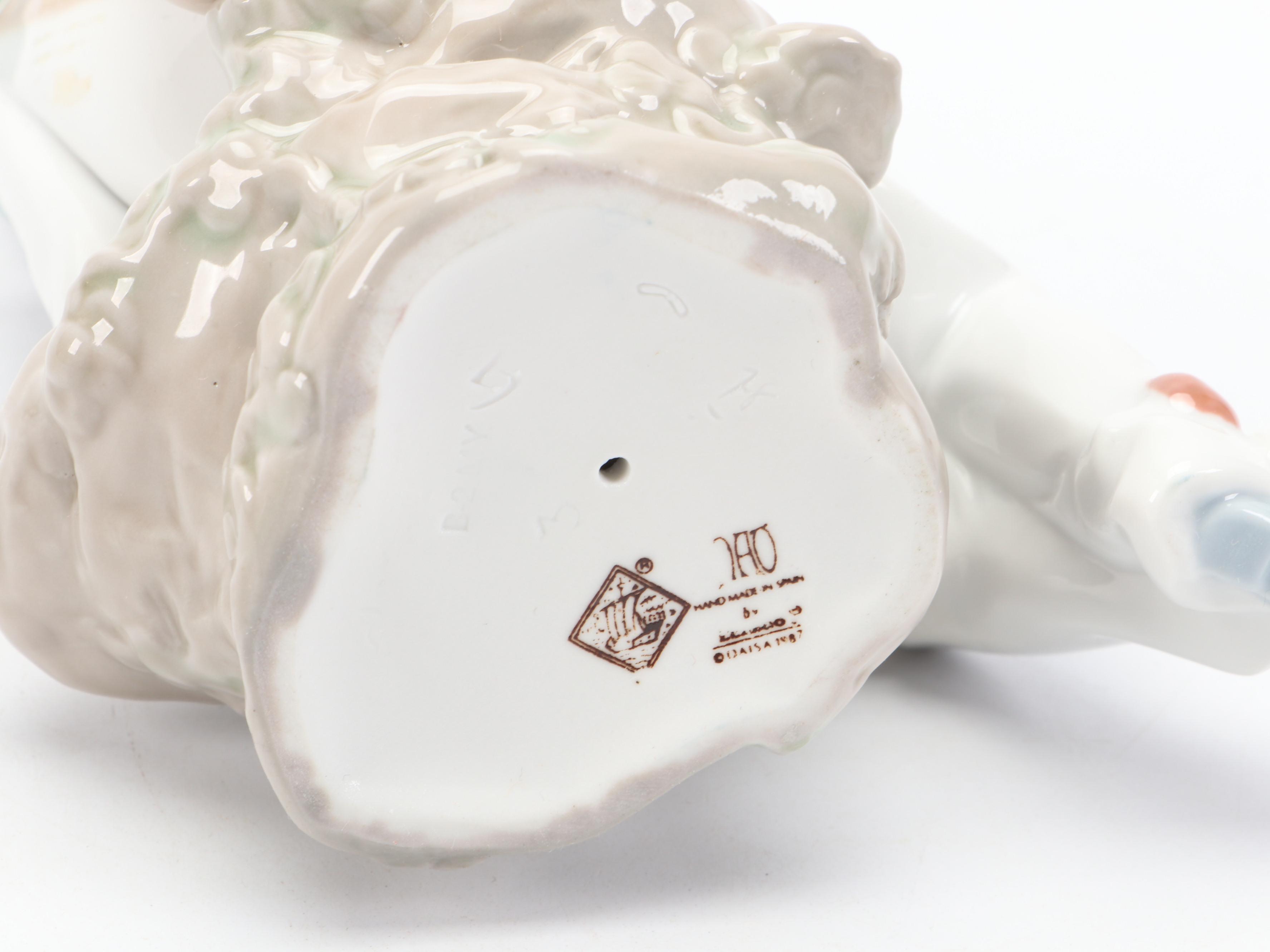 Lladró Porcelain "Tired Friend" and "Love Letter" with Other Porcelain Figurine