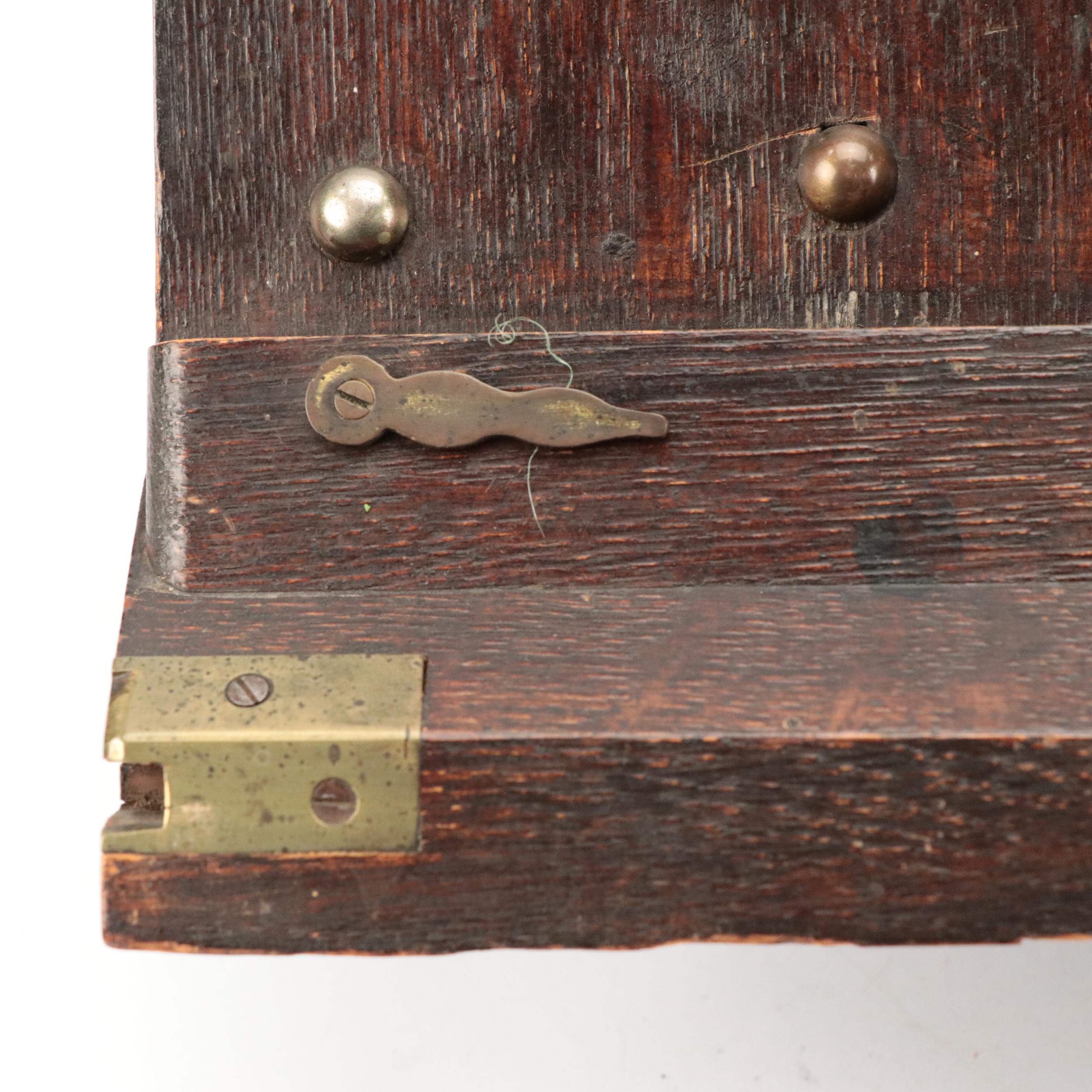 English Carved Mahogany Finished Wood Stationery Box