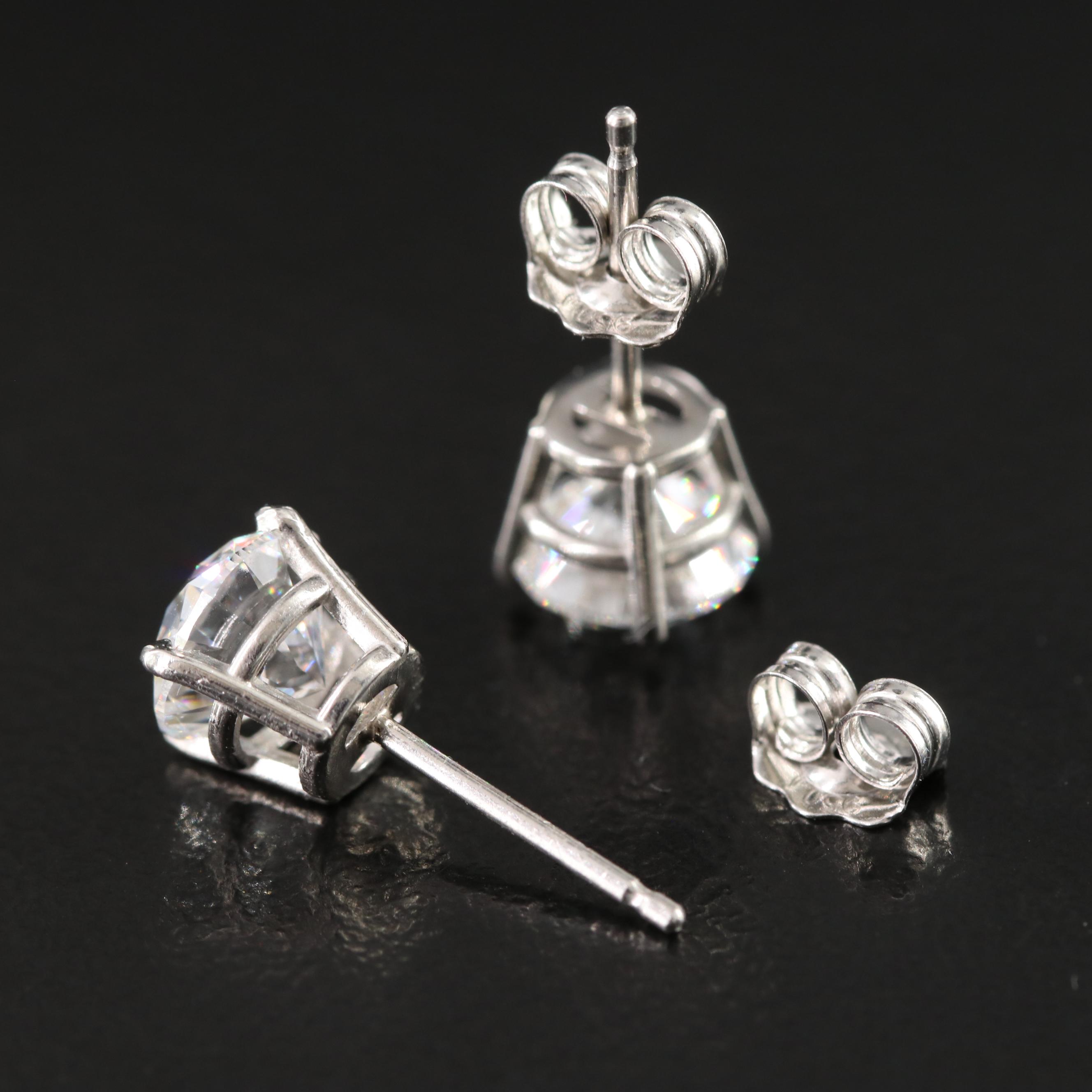 Platinum 2.00 CTW Diamond Stud Earrings with GIA Reports