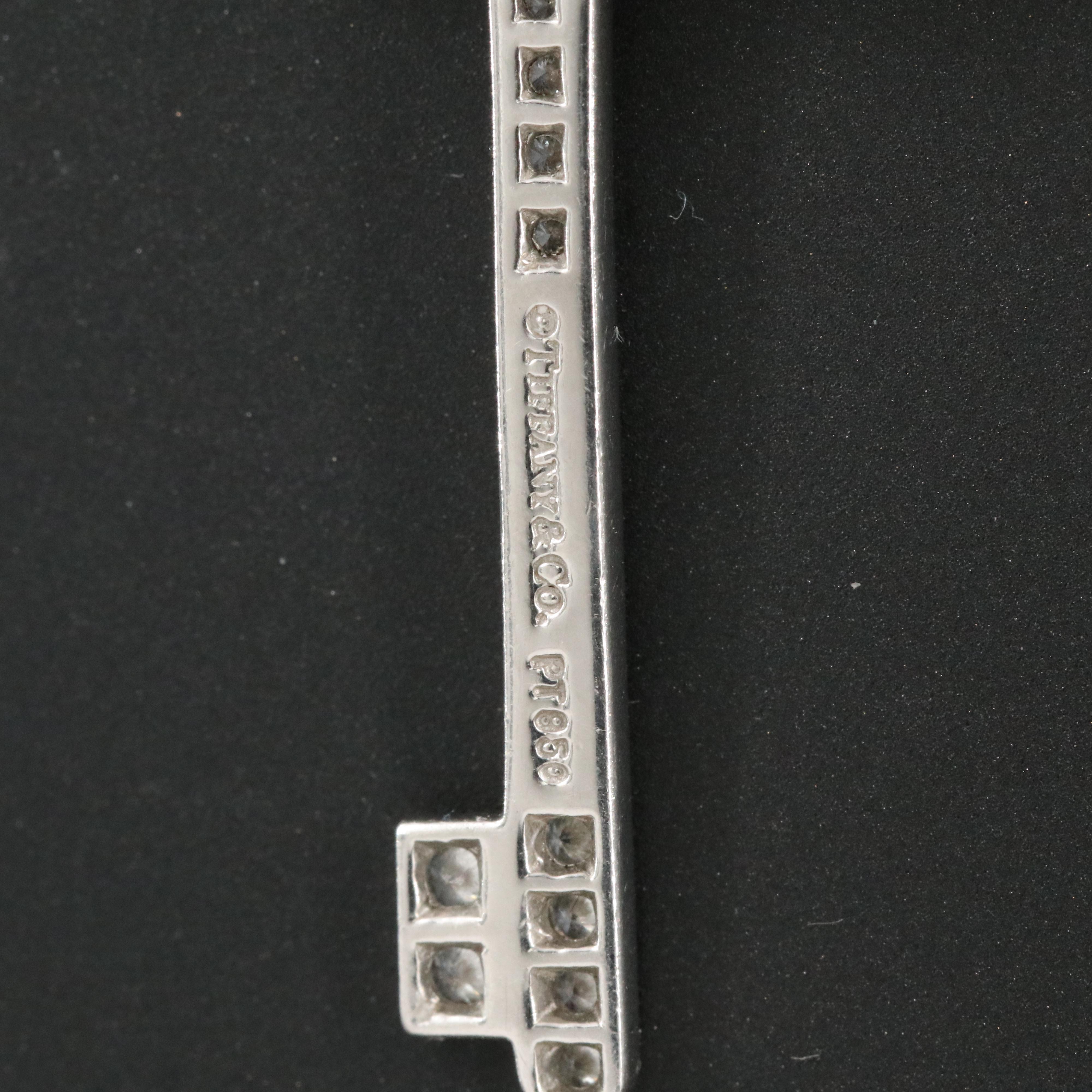 Tiffany & Co. Fleur de Lis Platinum 0.41 CTW Diamond Key Pendant