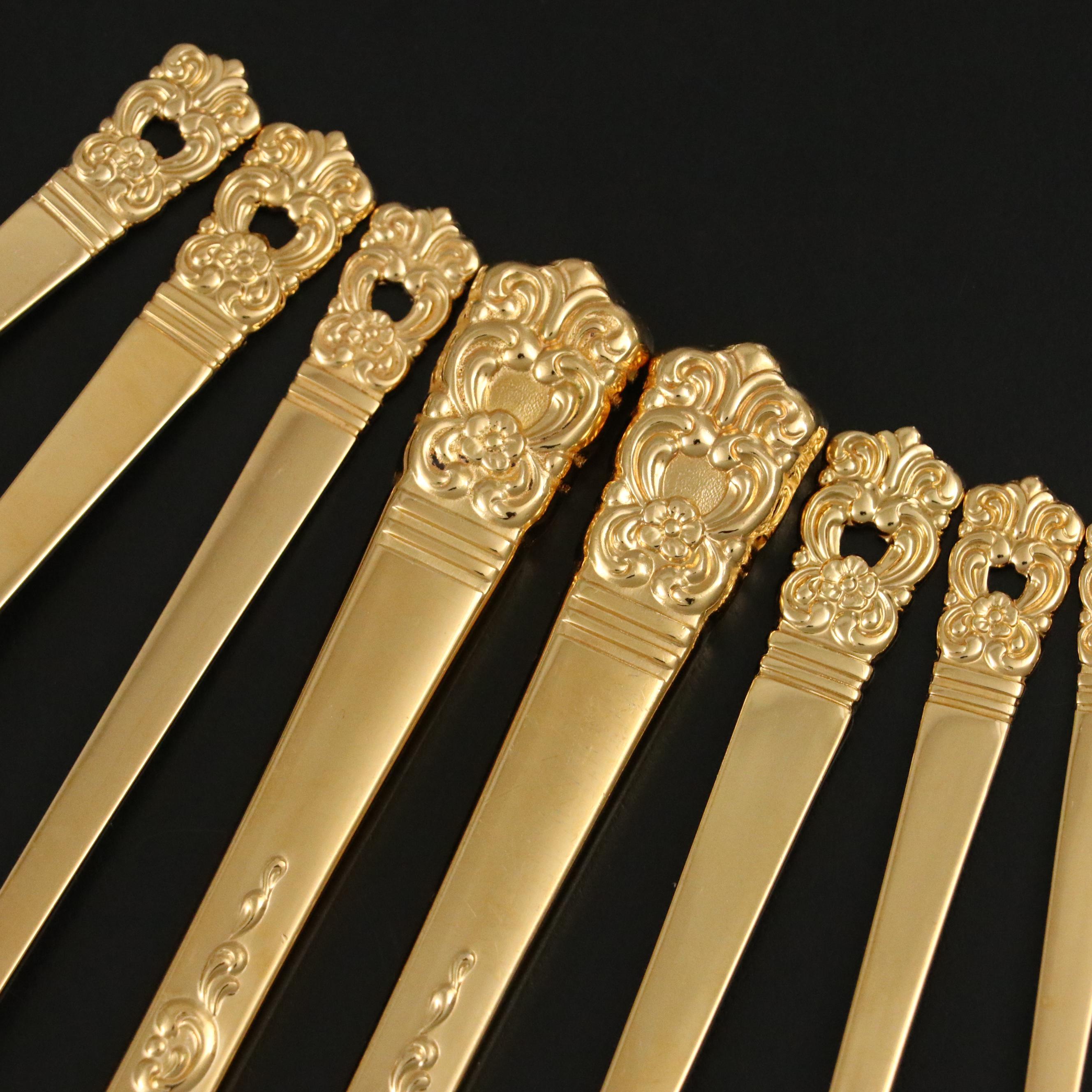 Oneida "Golden Scandinavia" Gold Washed Silver Plate Flatware