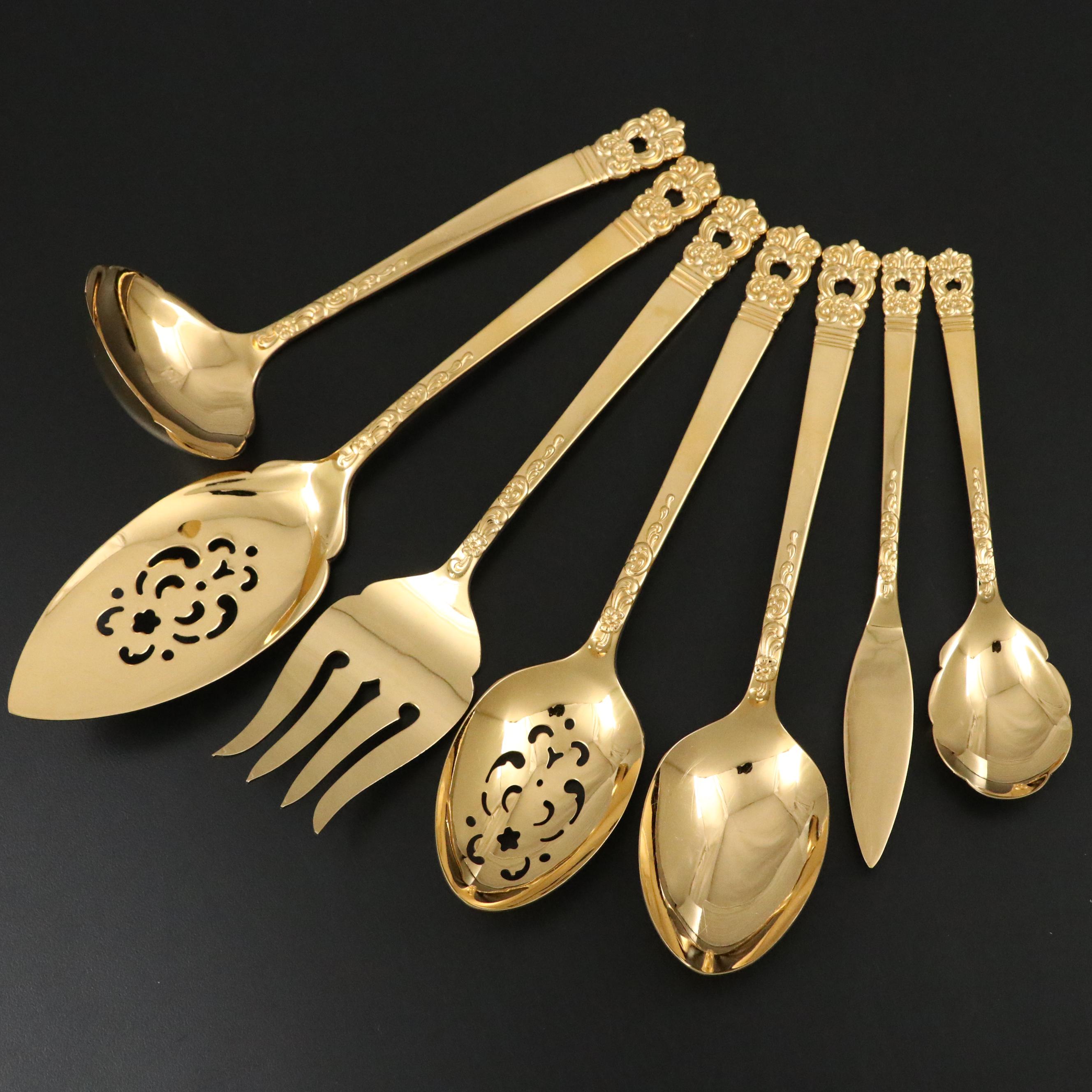 Oneida "Golden Scandinavia" Gold Washed Silver Plate Flatware