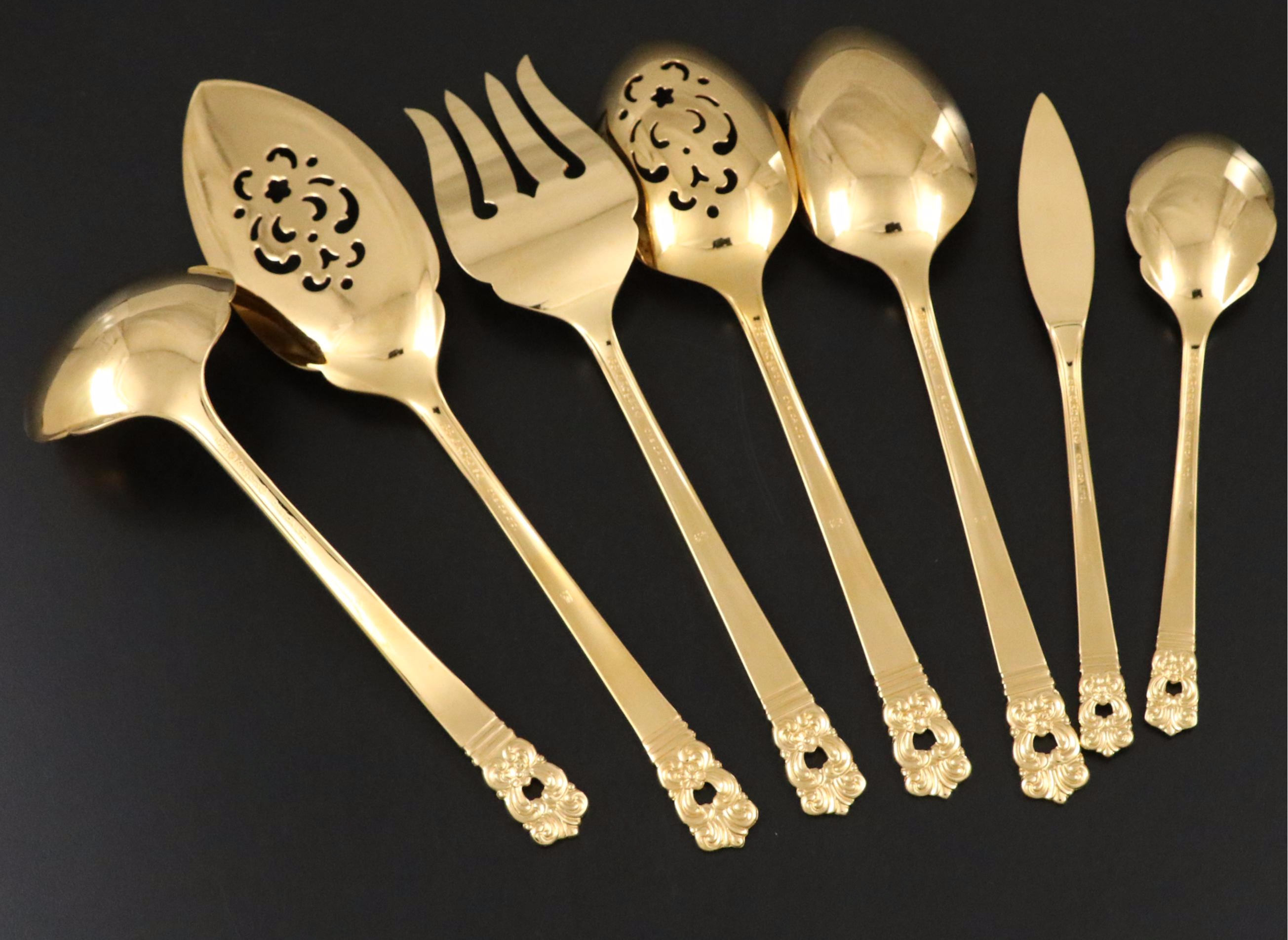 Oneida "Golden Scandinavia" Gold Washed Silver Plate Flatware
