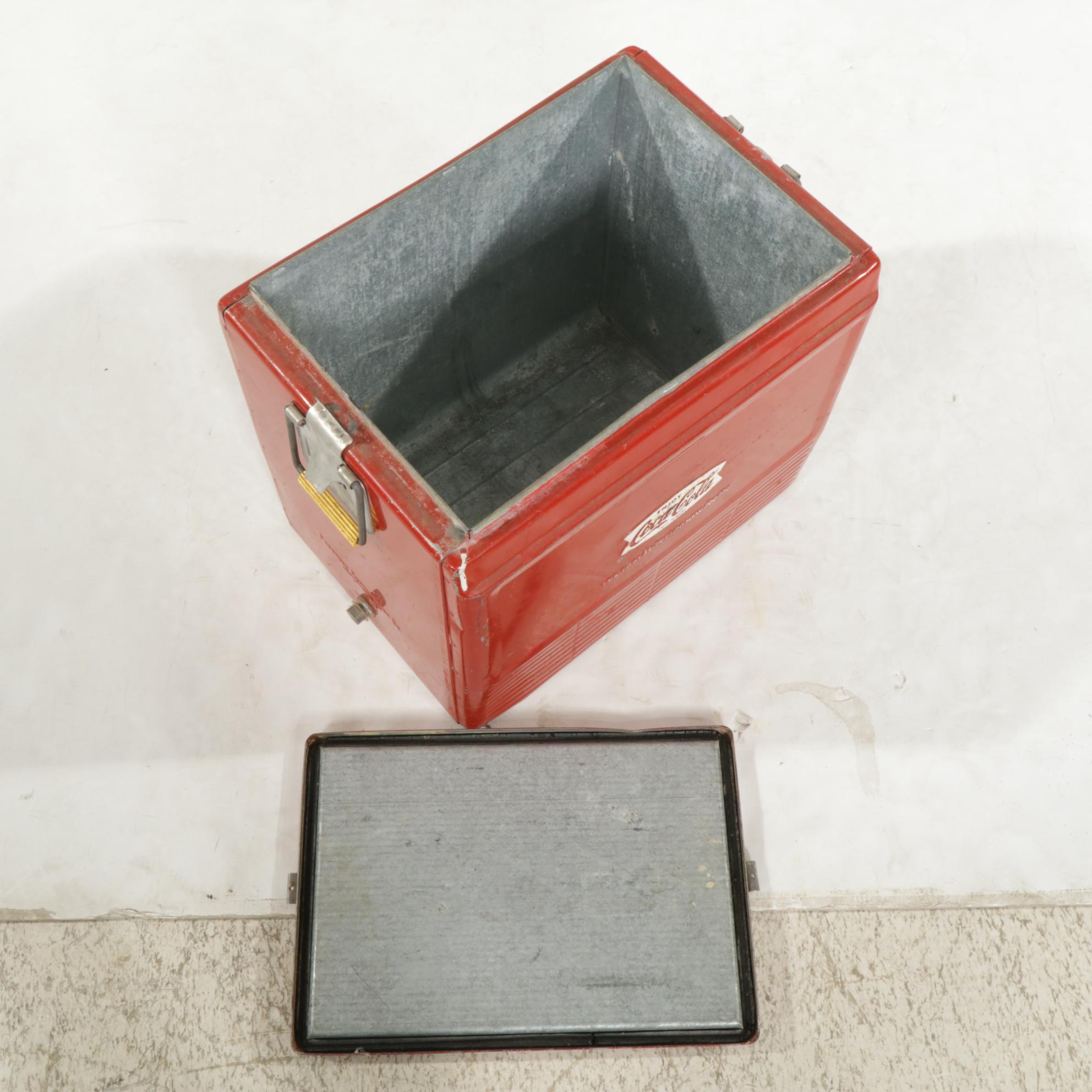 Progress Refrigerator Co. Metal Coca-Cola Cooler, Mid-20th Century