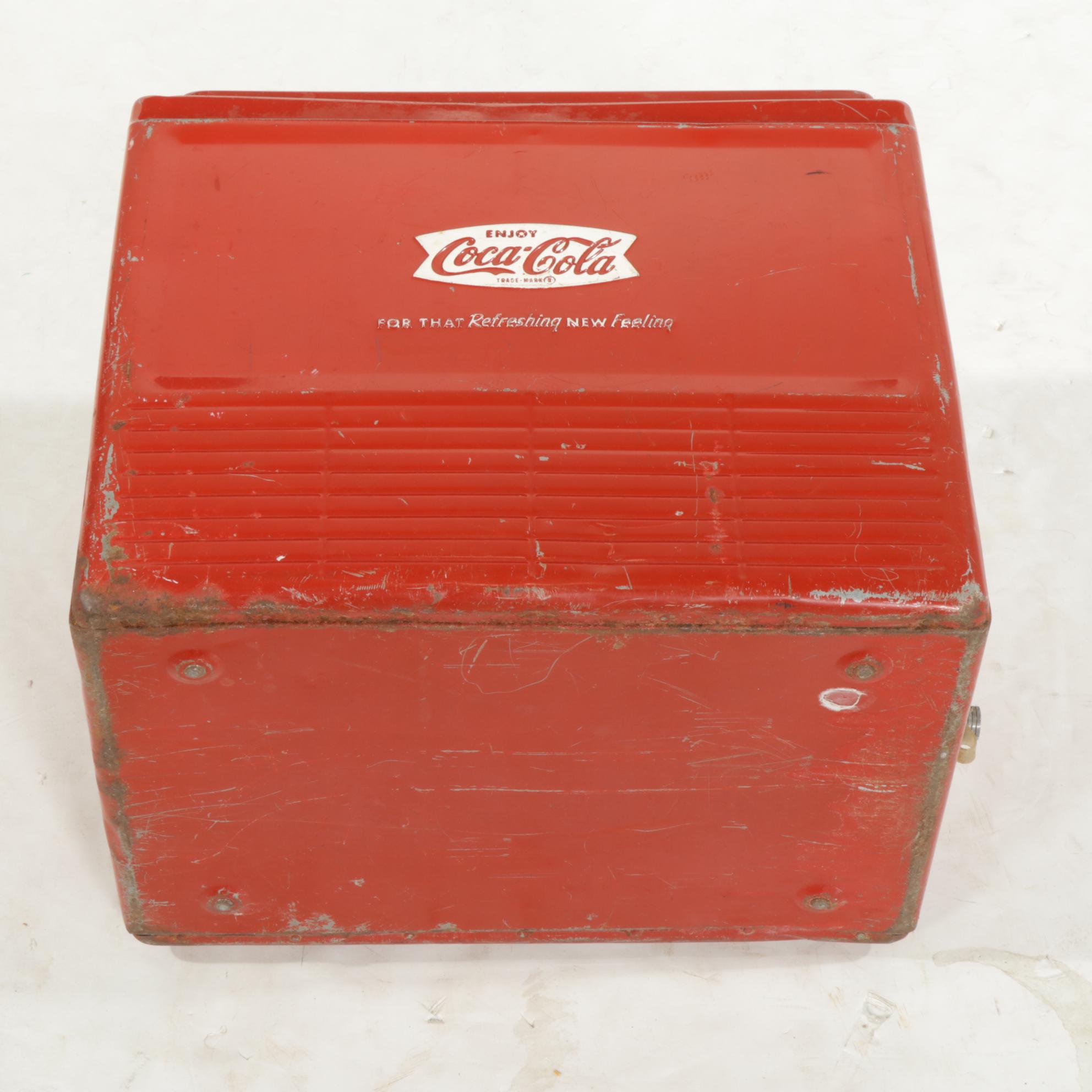 Progress Refrigerator Co. Metal Coca-Cola Cooler, Mid-20th Century