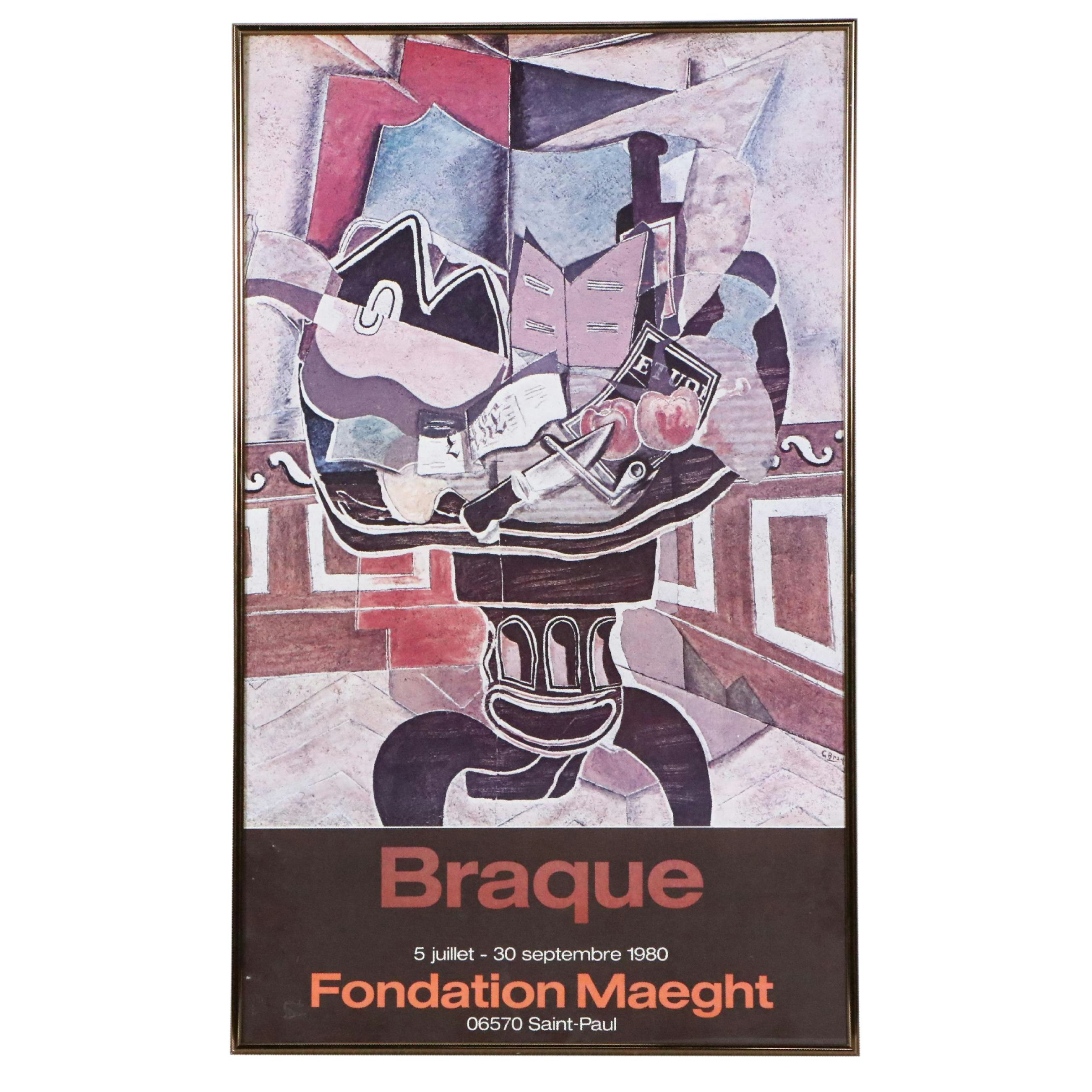 Offset Lithograph Exhibition Poster After Georges Braque "Braque"
