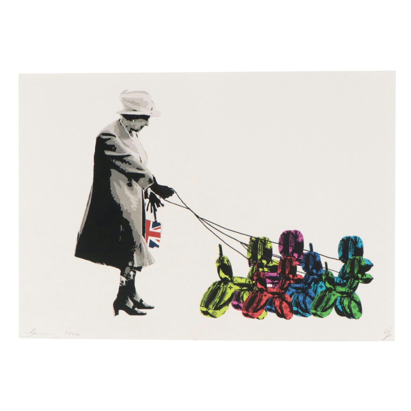 Death NYC Graphic Digital Print Featuring Jeff Koons and Queen Elizabeth