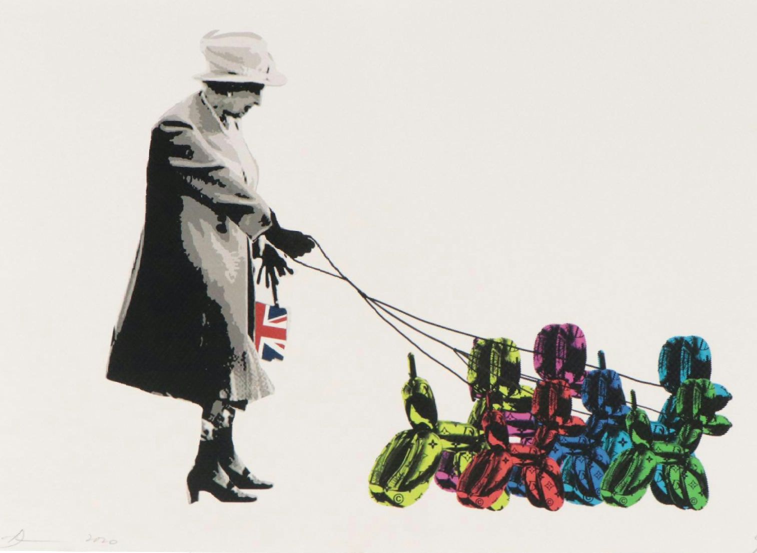 Death NYC Graphic Digital Print Featuring Jeff Koons and Queen Elizabeth