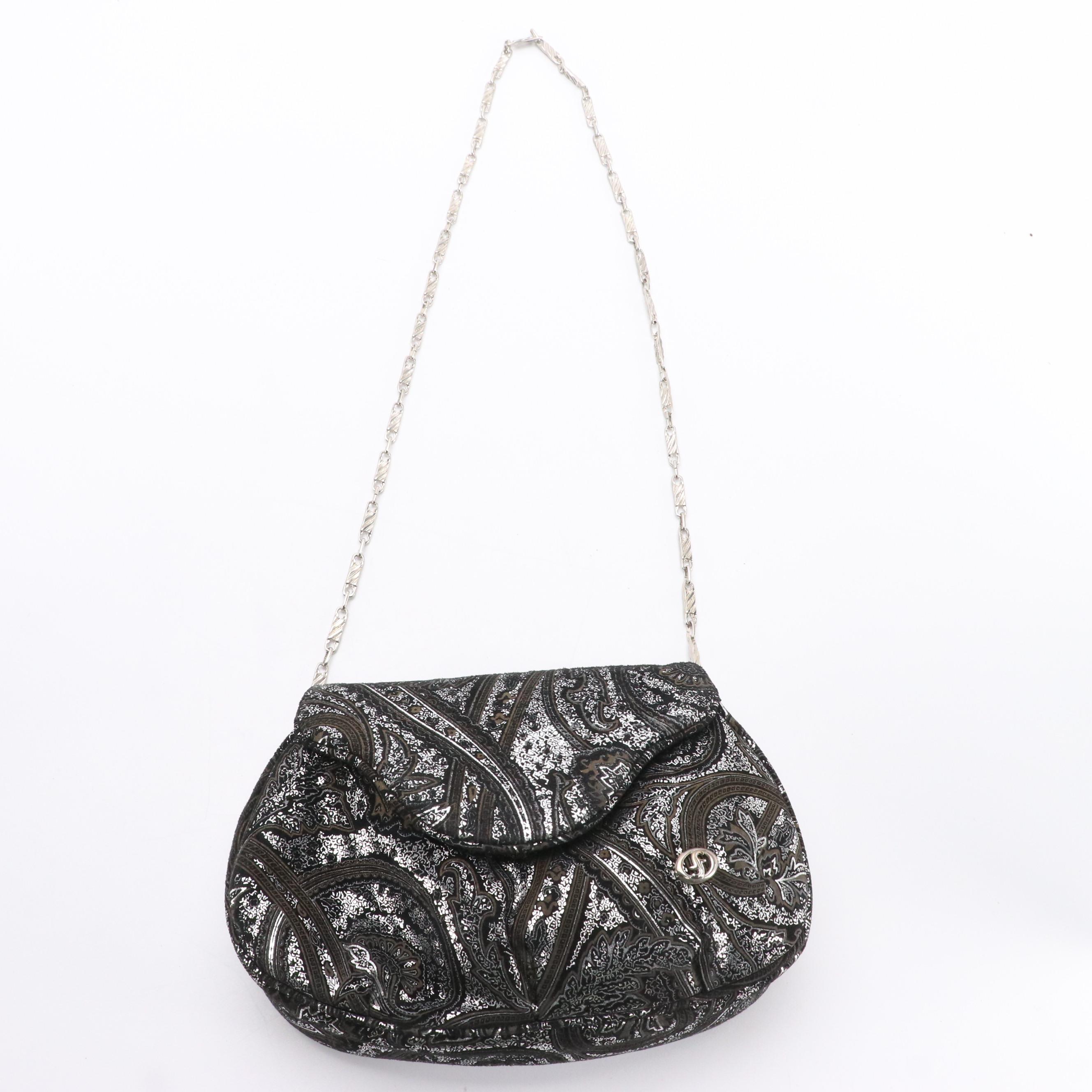 Carlo Fiori Metallic Snakeskin and Metallic Print Leather Shoulder Bags