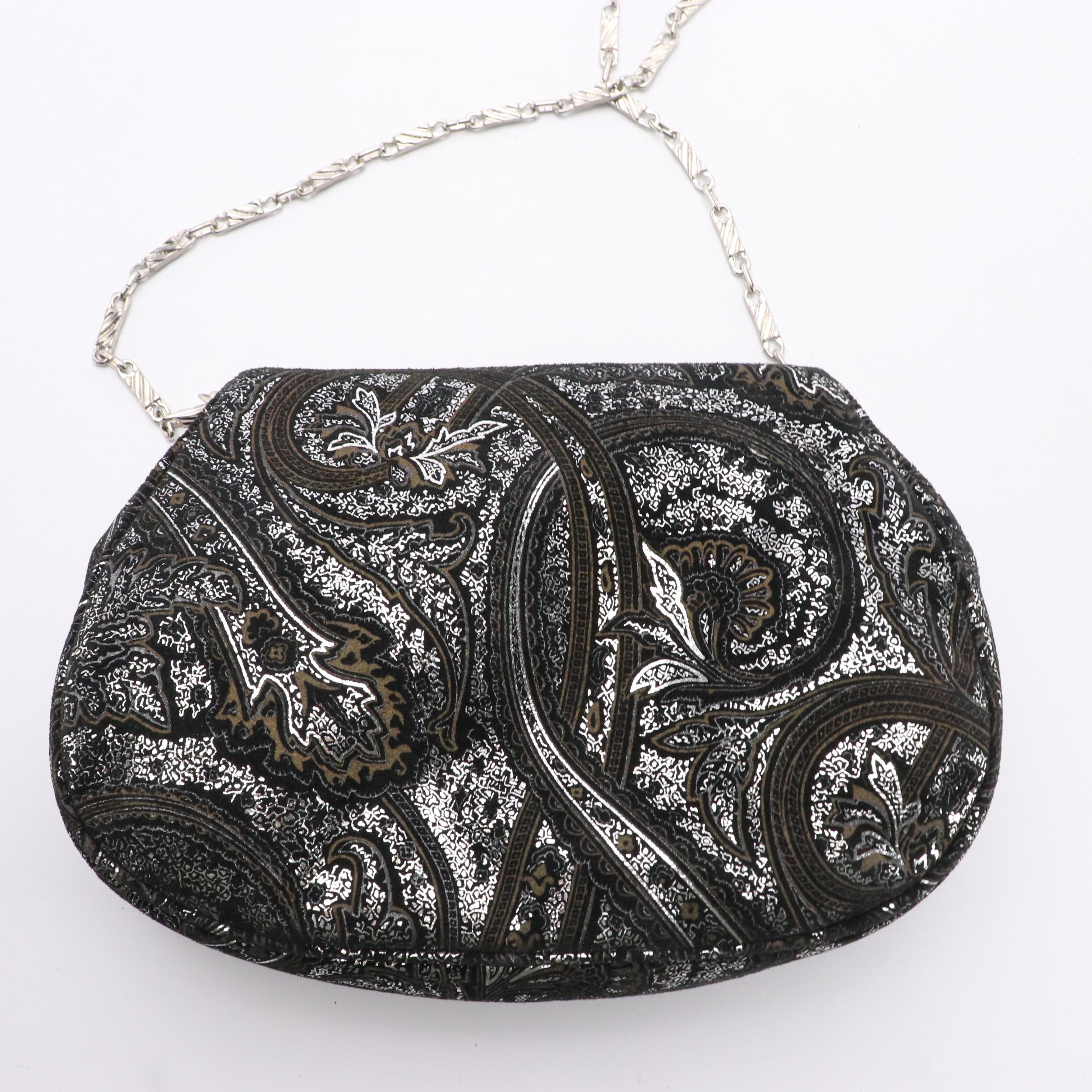 Carlo Fiori Metallic Snakeskin and Metallic Print Leather Shoulder Bags
