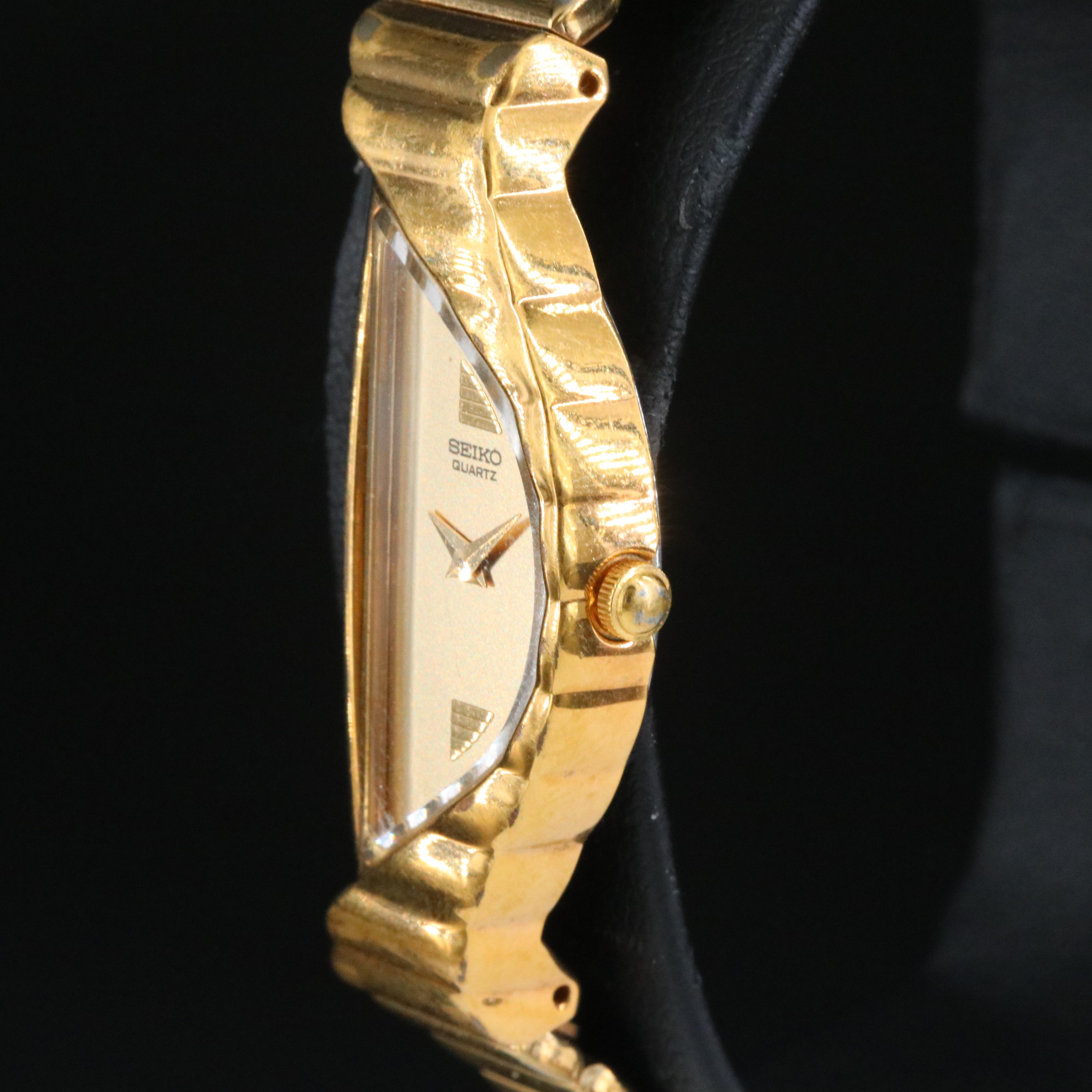 Vintage Seiko Rivoli "Half Moon" Gold-Tone Quartz Watch