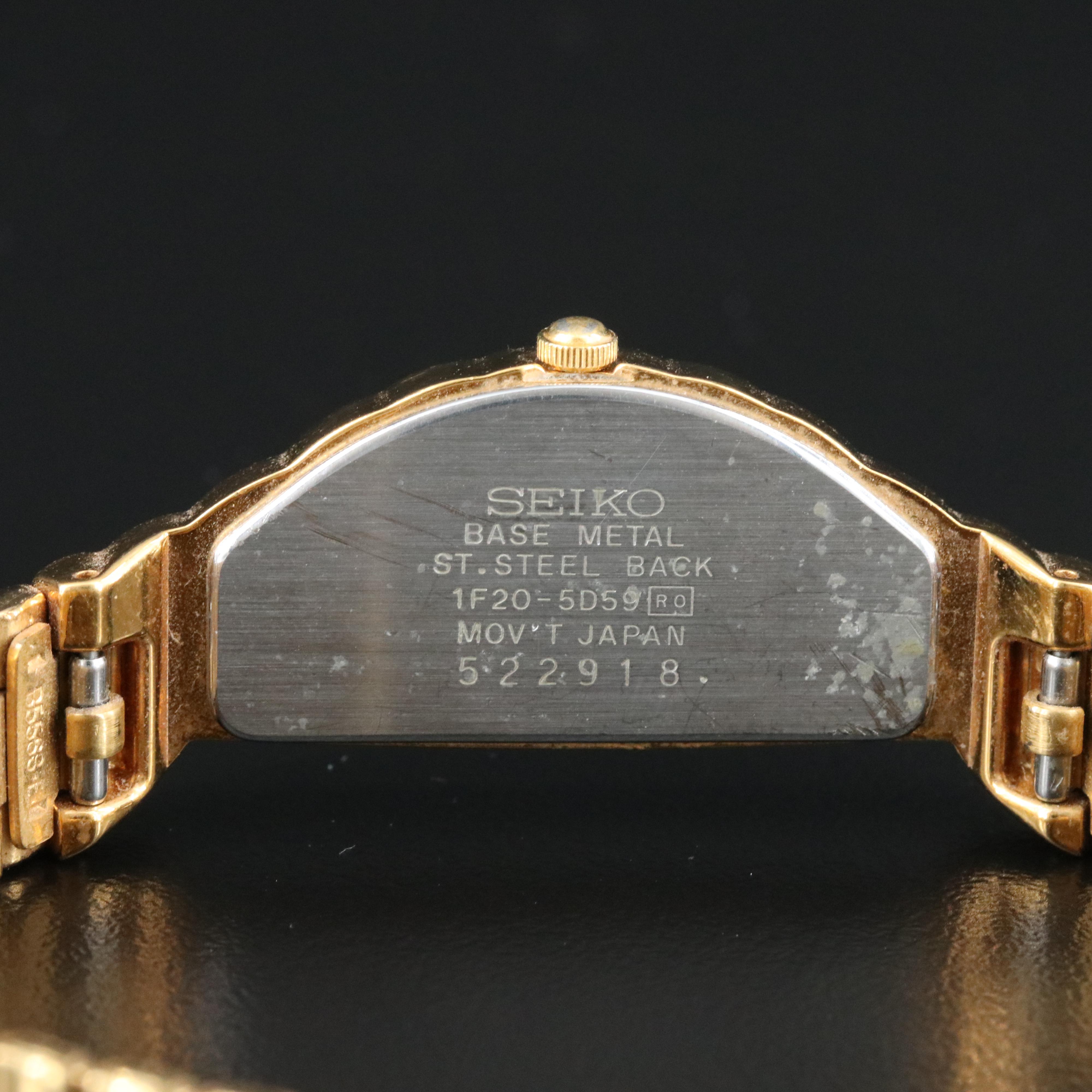 Vintage Seiko Rivoli "Half Moon" Gold-Tone Quartz Watch