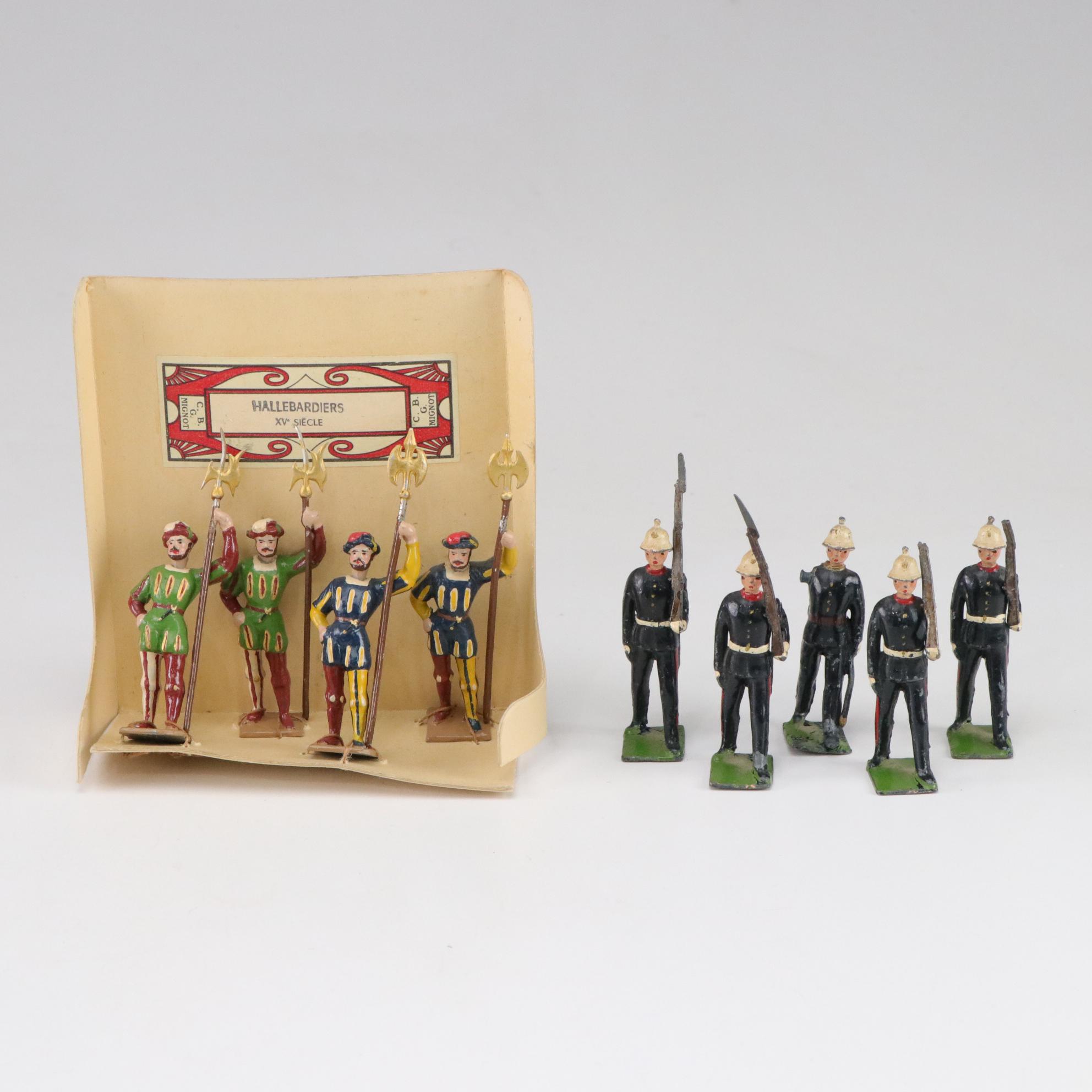 Hand-Painted "Hallebardiers" & Other Diecast Soldier Figurines