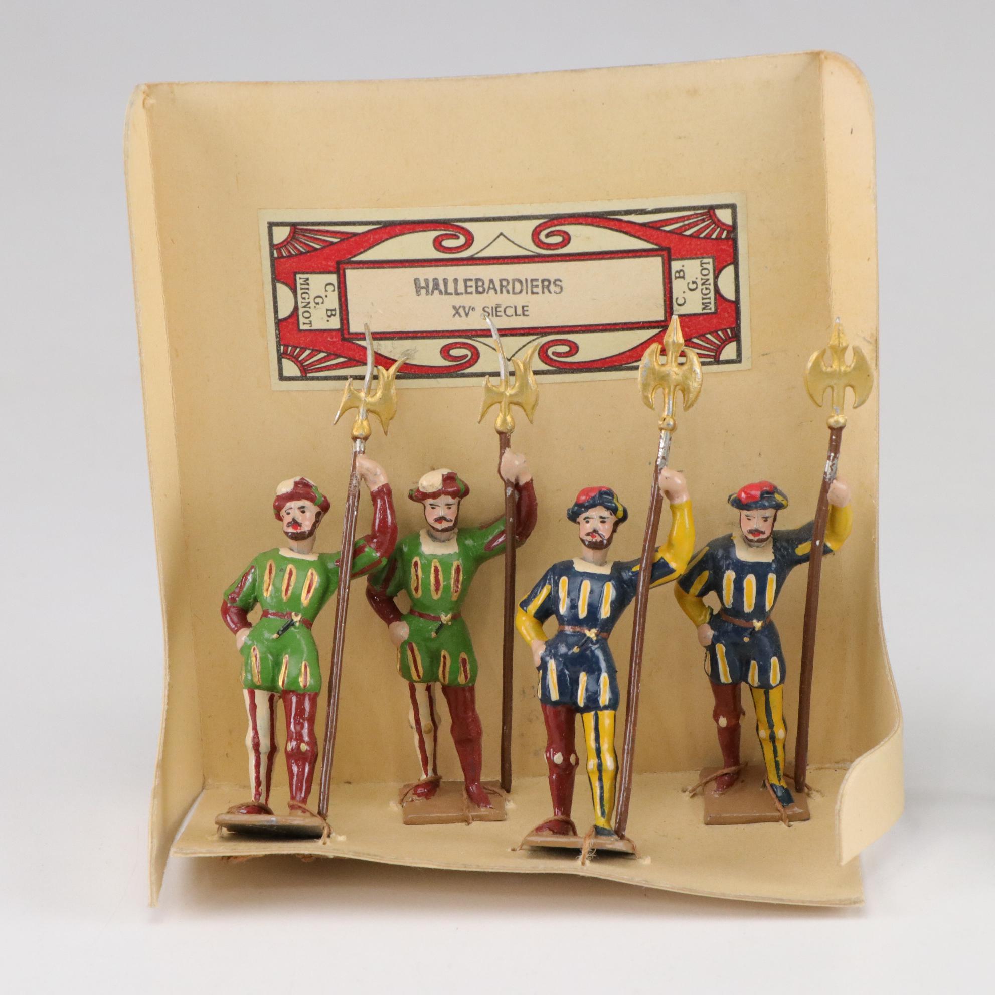 Hand-Painted "Hallebardiers" & Other Diecast Soldier Figurines