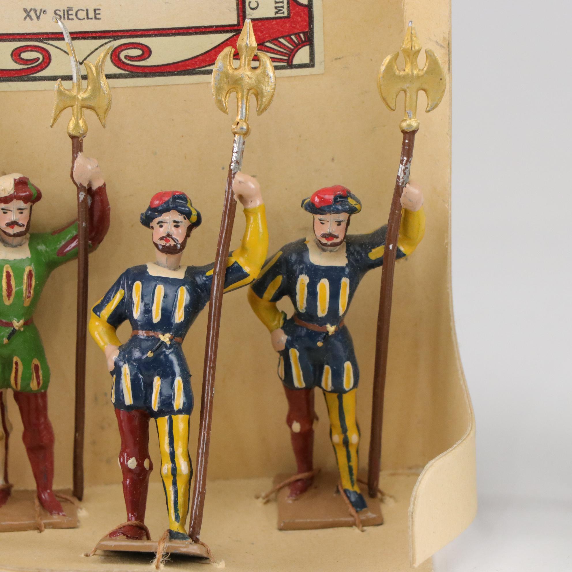 Hand-Painted "Hallebardiers" & Other Diecast Soldier Figurines