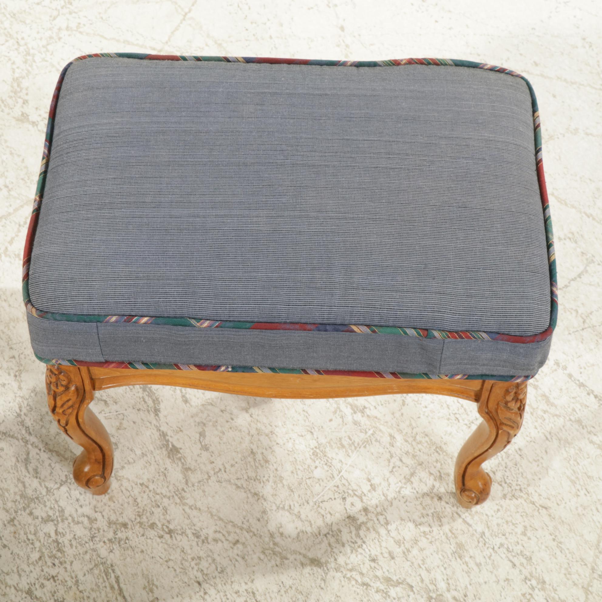 French Provincial Style Upholstered Footstools, Early to Mid-20th ...