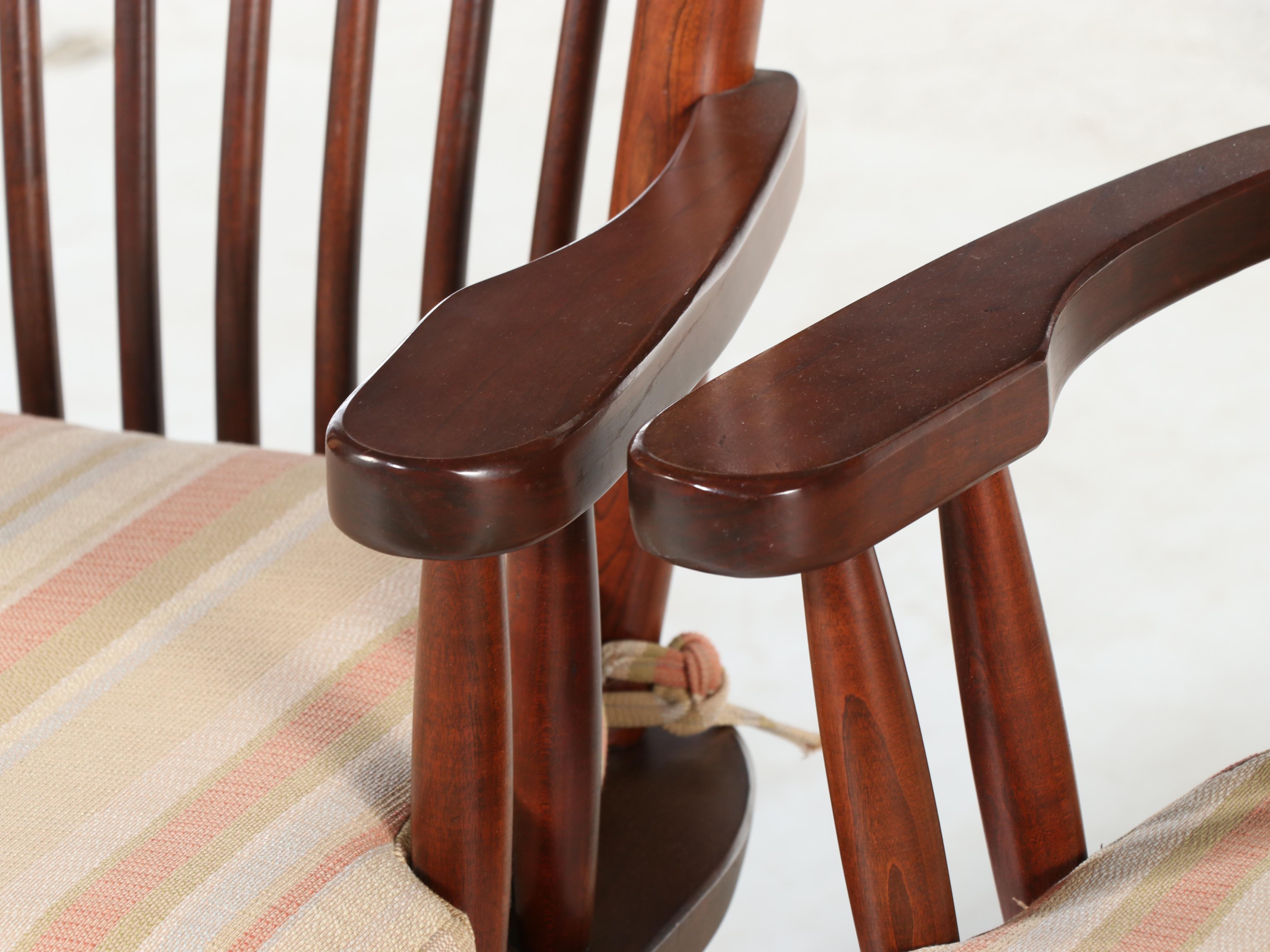 Pair of Shaker Style Wooden Spindle Back Armchairs