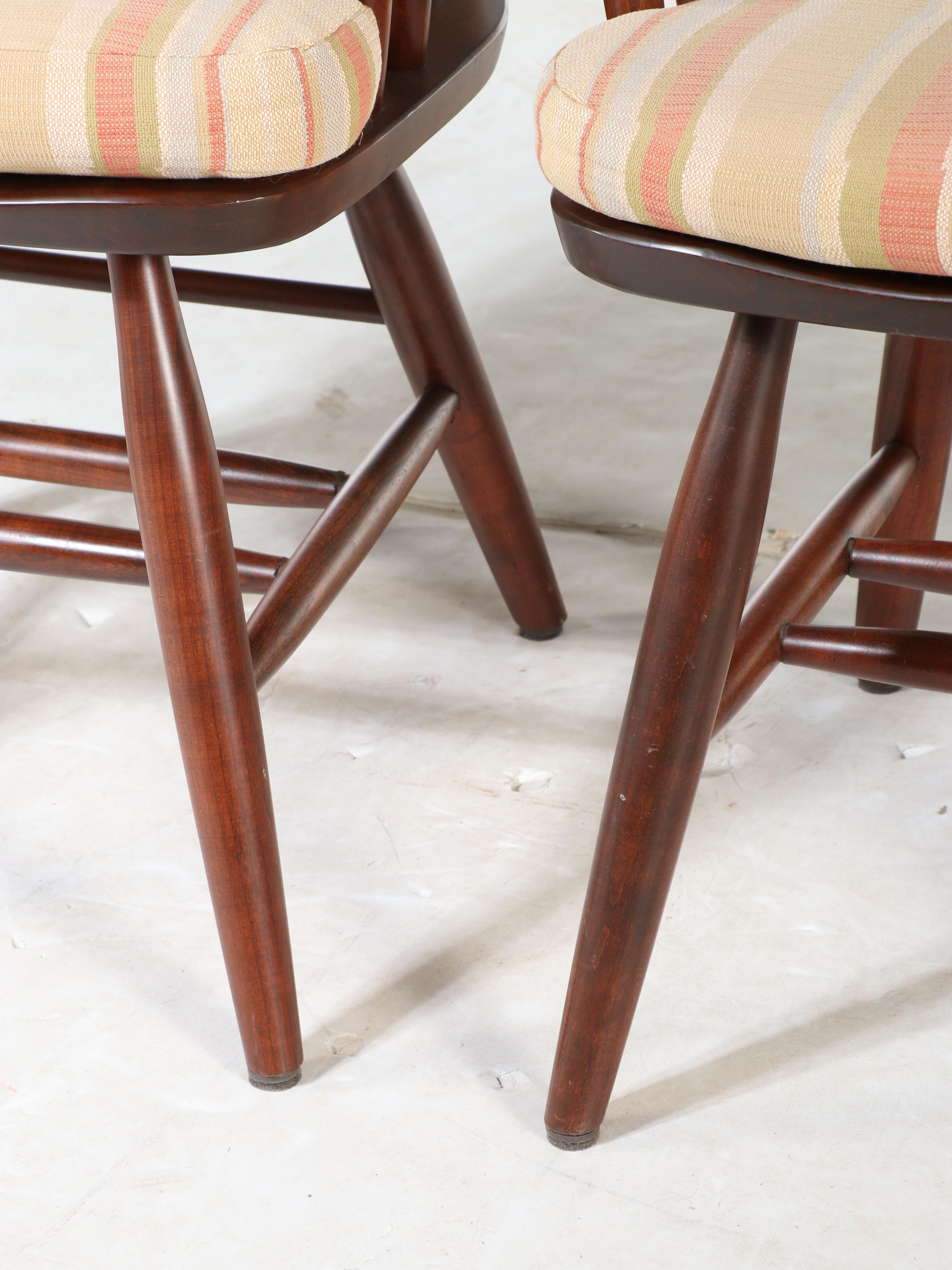 Pair of Shaker Style Wooden Spindle Back Armchairs