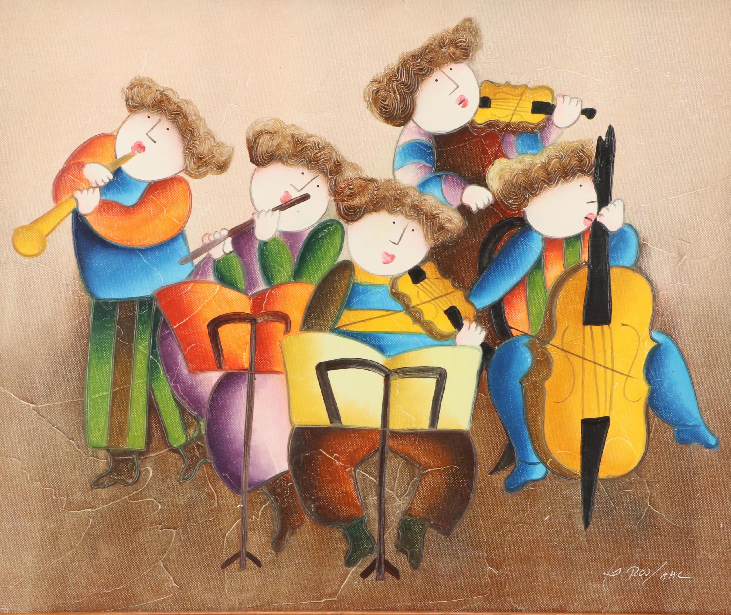 Joyce Roybal Oil Painting of Musicians