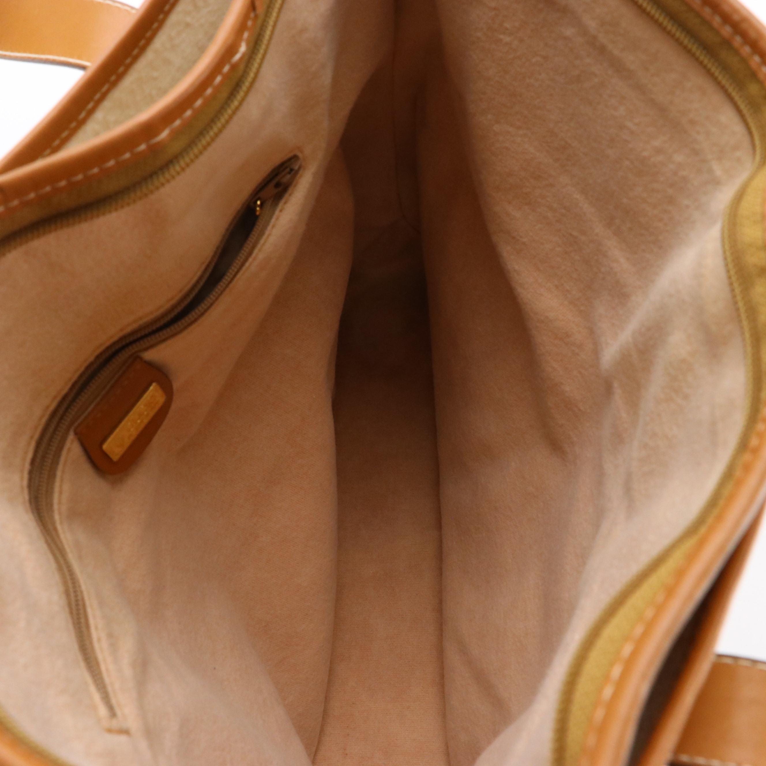 Gucci Shoulder Bag Tote in Beige Micro GG Canvas and Leather