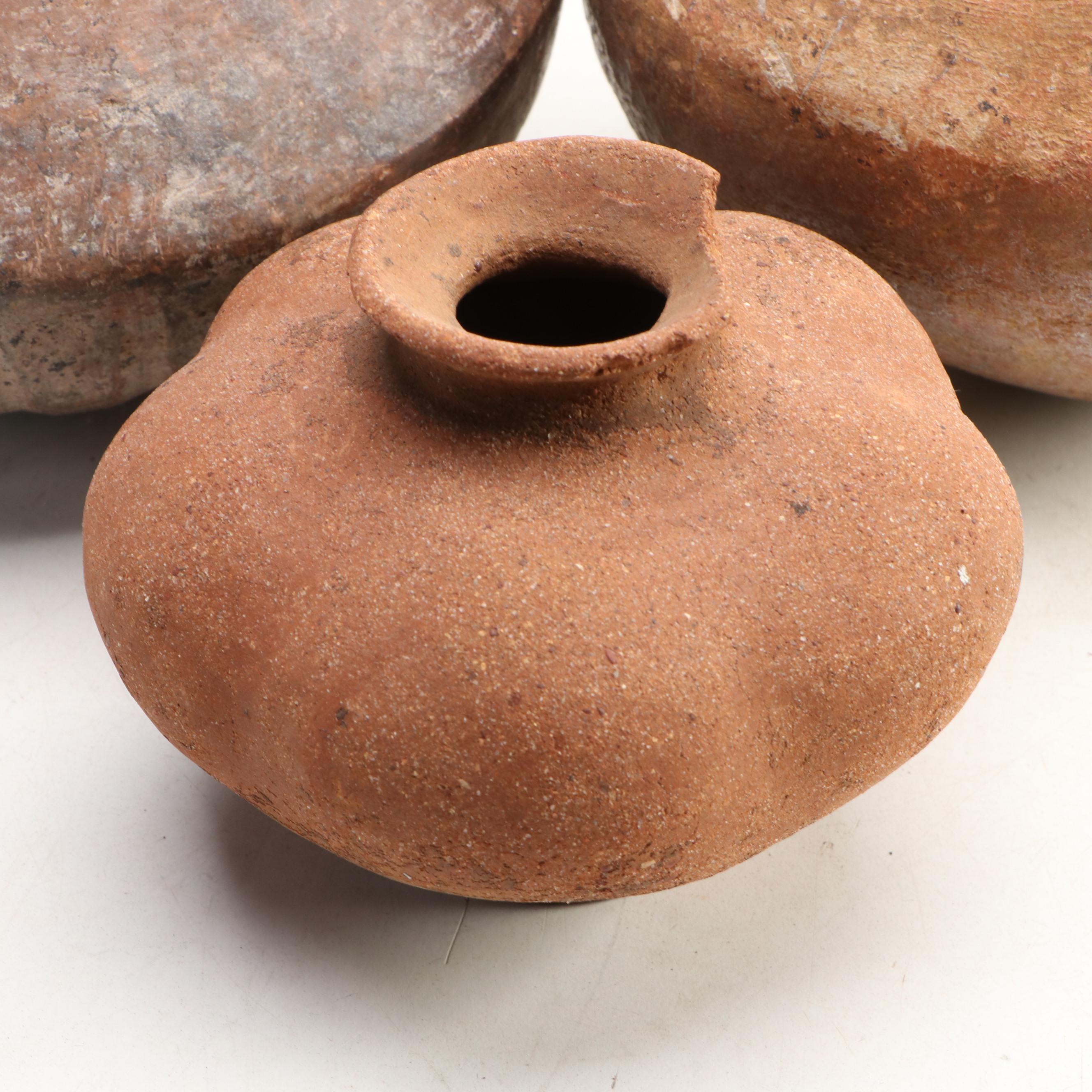 Pre-Columbian and Other South American Earthenware Pottery Vessels