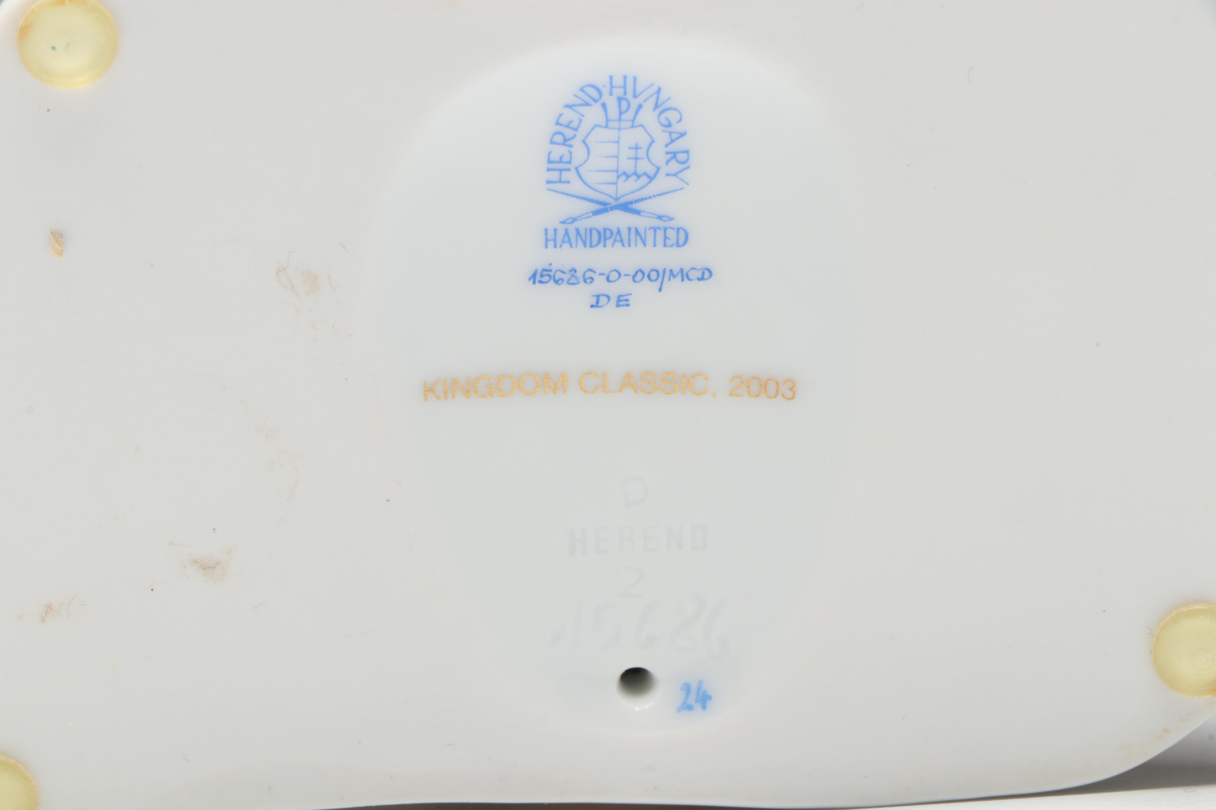 Large Herend "Bear" and "Bull" Porcelain Figures