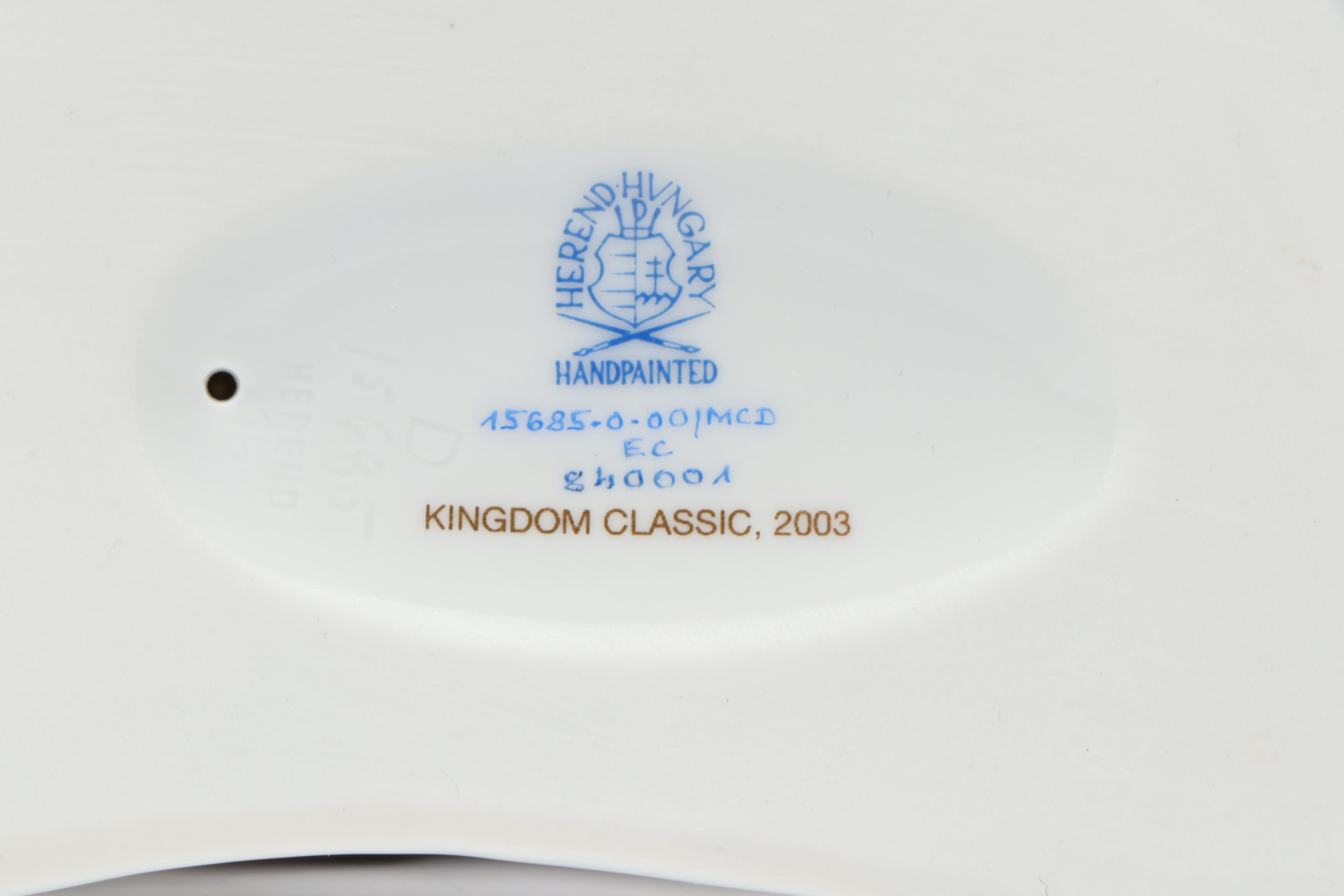 Large Herend "Bear" and "Bull" Porcelain Figures