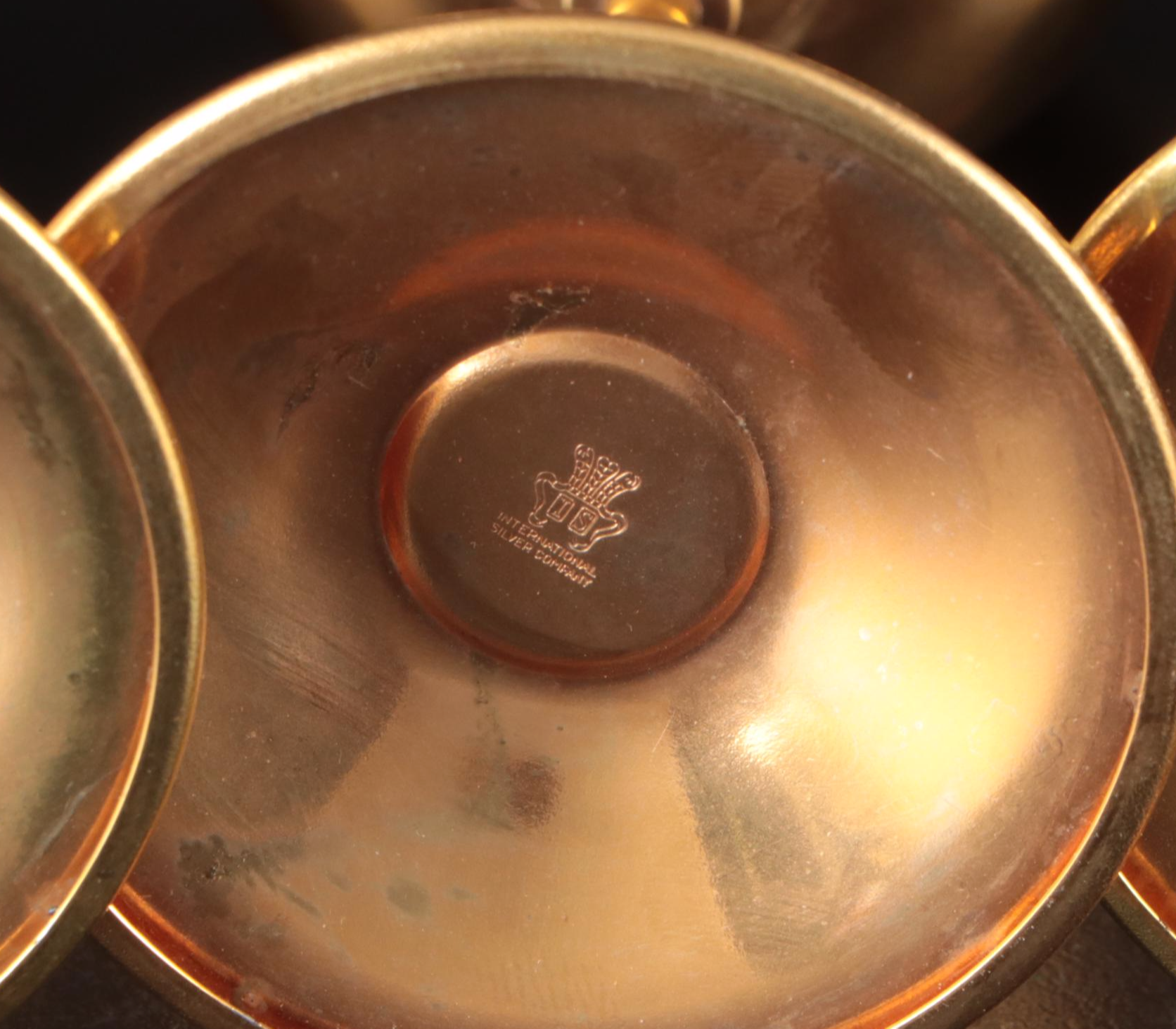 International Silver Gold Plated Chalices with Beucler Copper Mugs