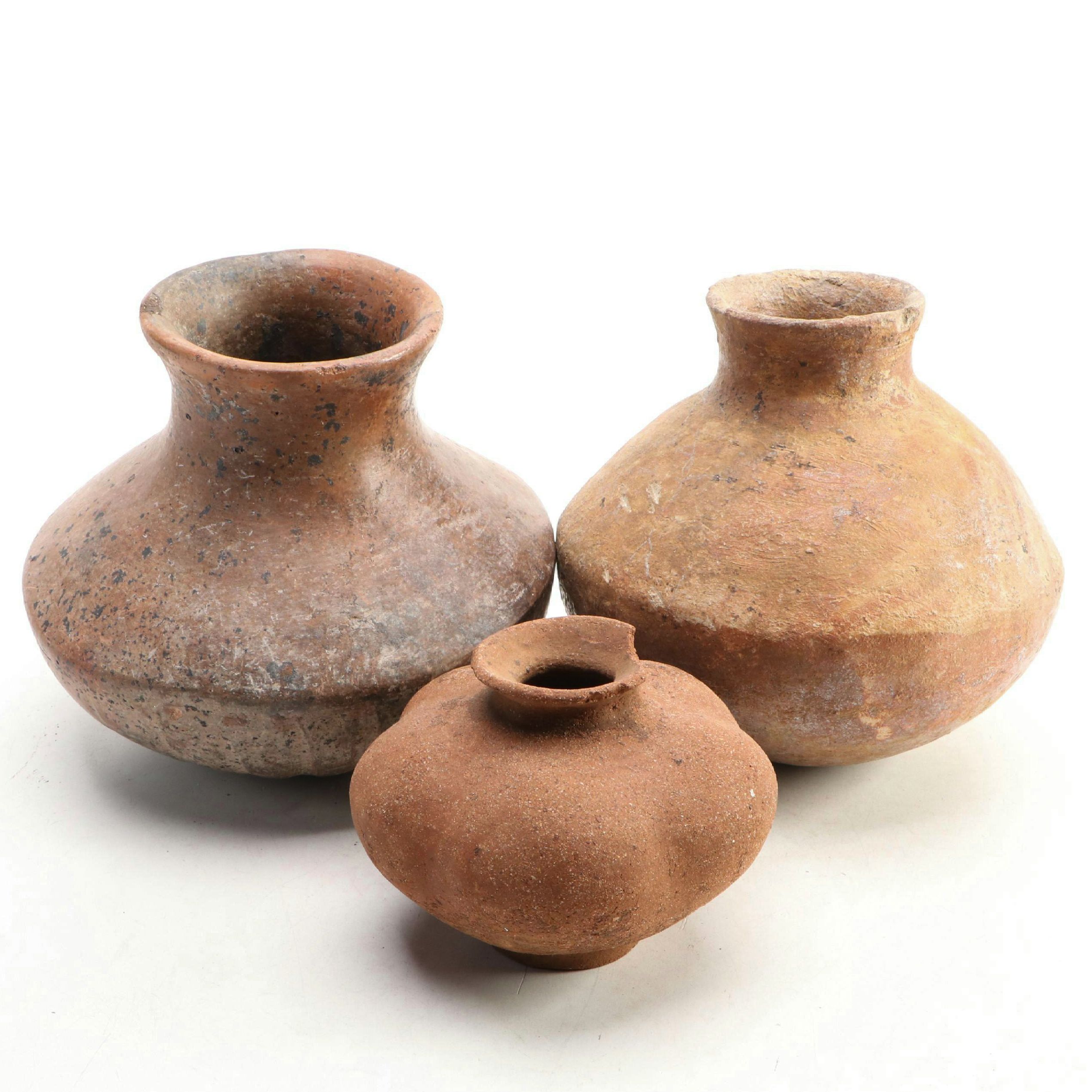 Pre-Columbian and Other South American Earthenware Pottery Vessels